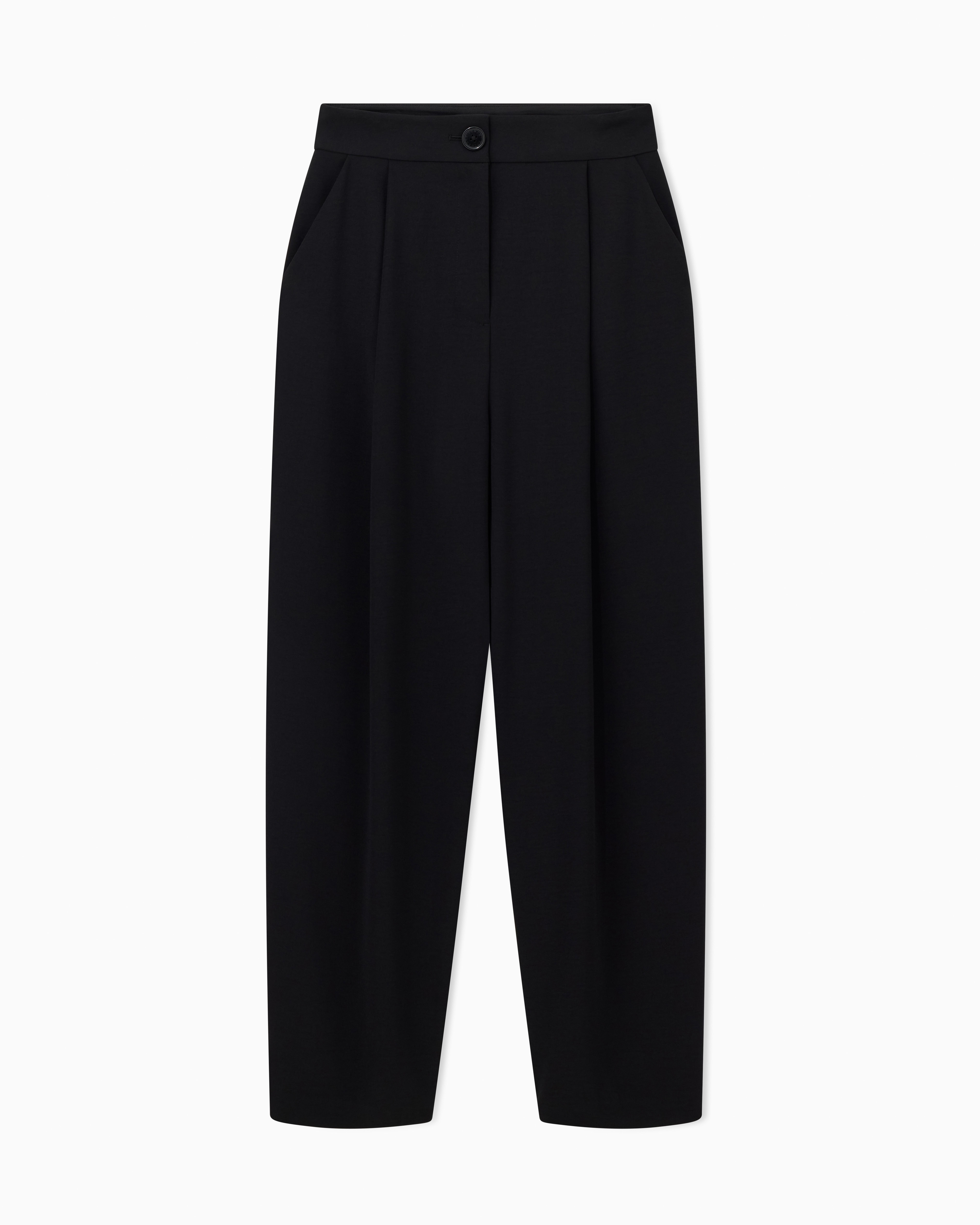 Armani Exchange - Twill pleated trousers, Woman, Black, Size: