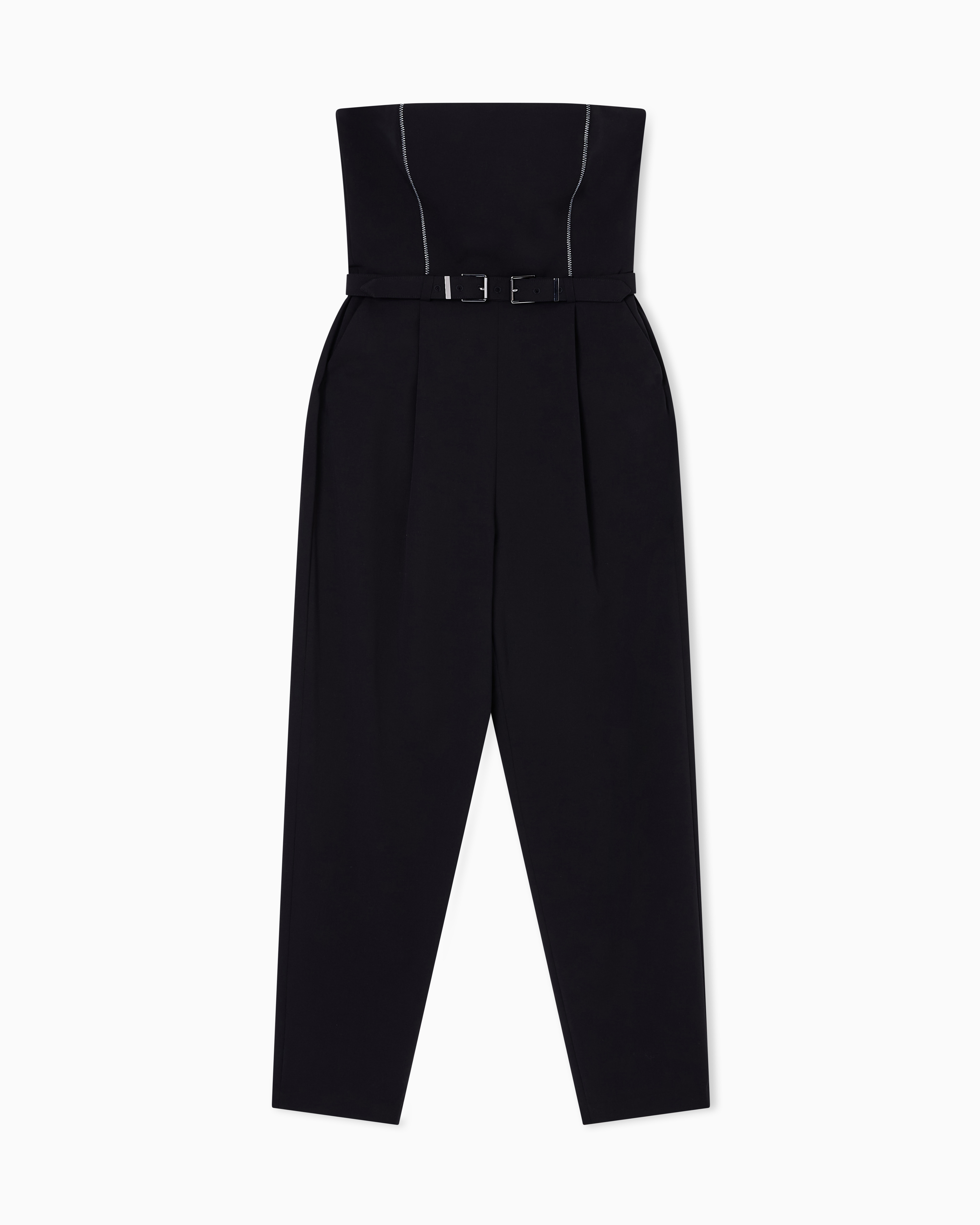 Armani Exchange - Jumpsuit with pleats and belt, Woman, Black, Size: