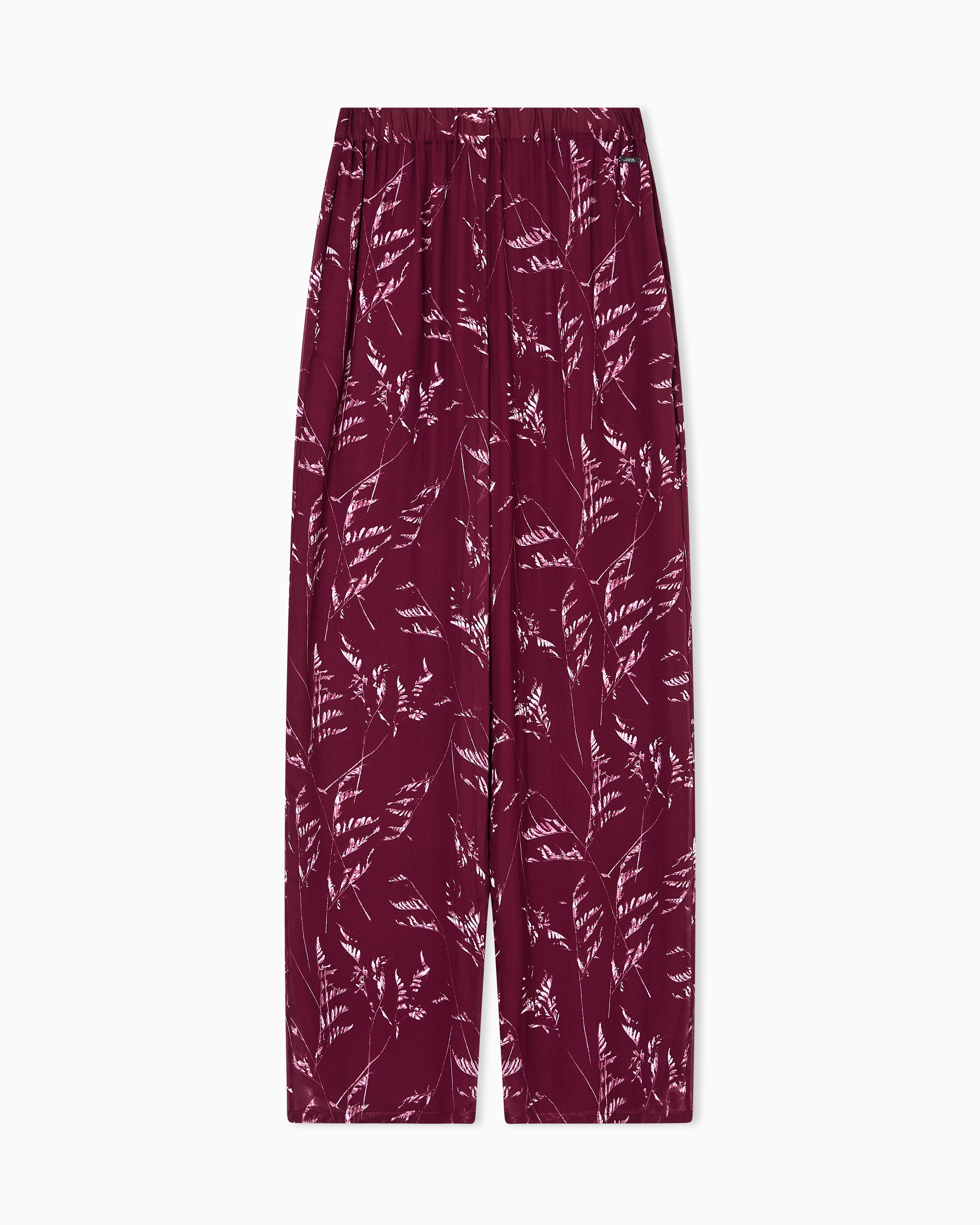 Pleated trousers chiffon foliage