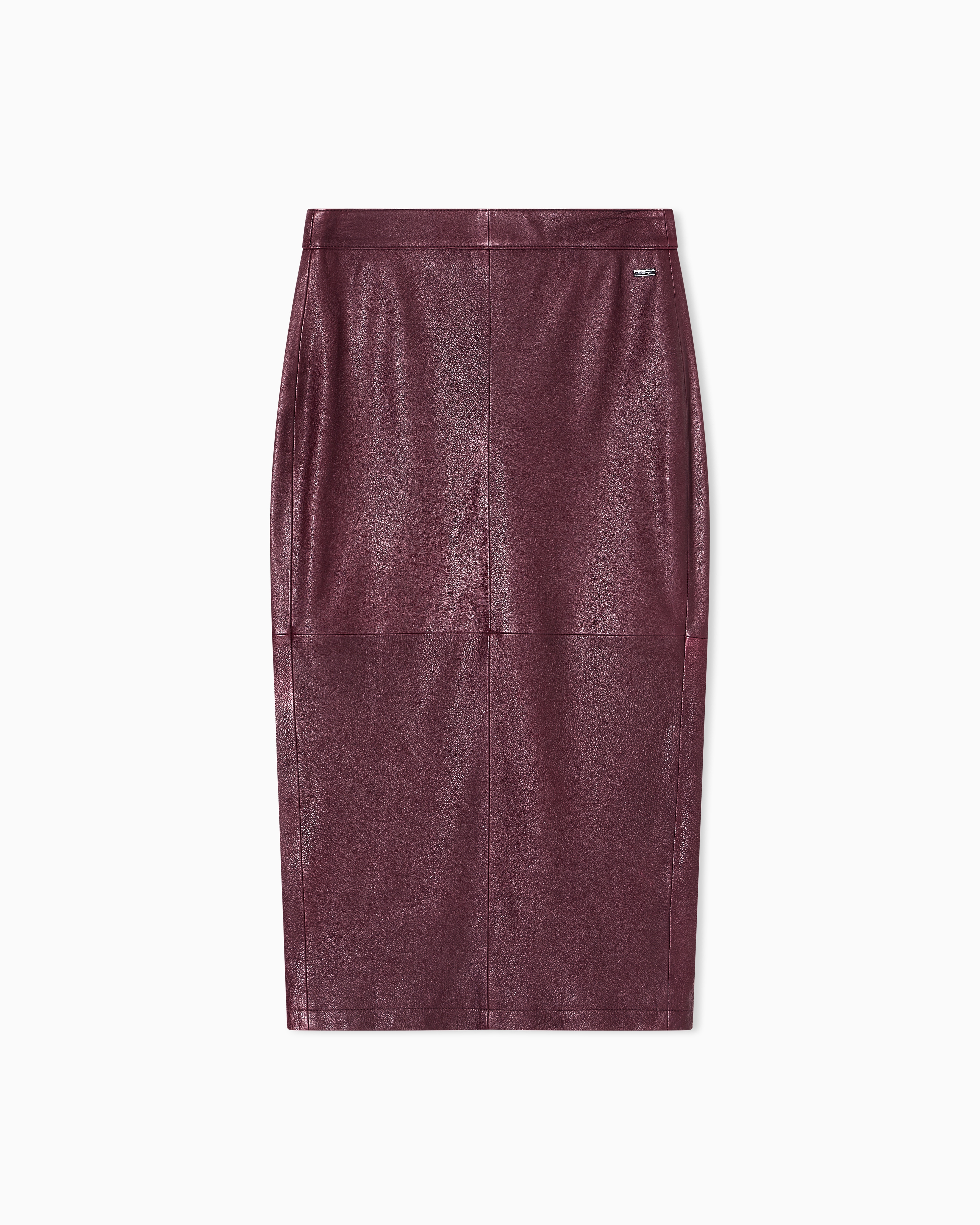 Armani Exchange - LEATHER MIDI SKIRT, Woman, Burgundy, Size: 4