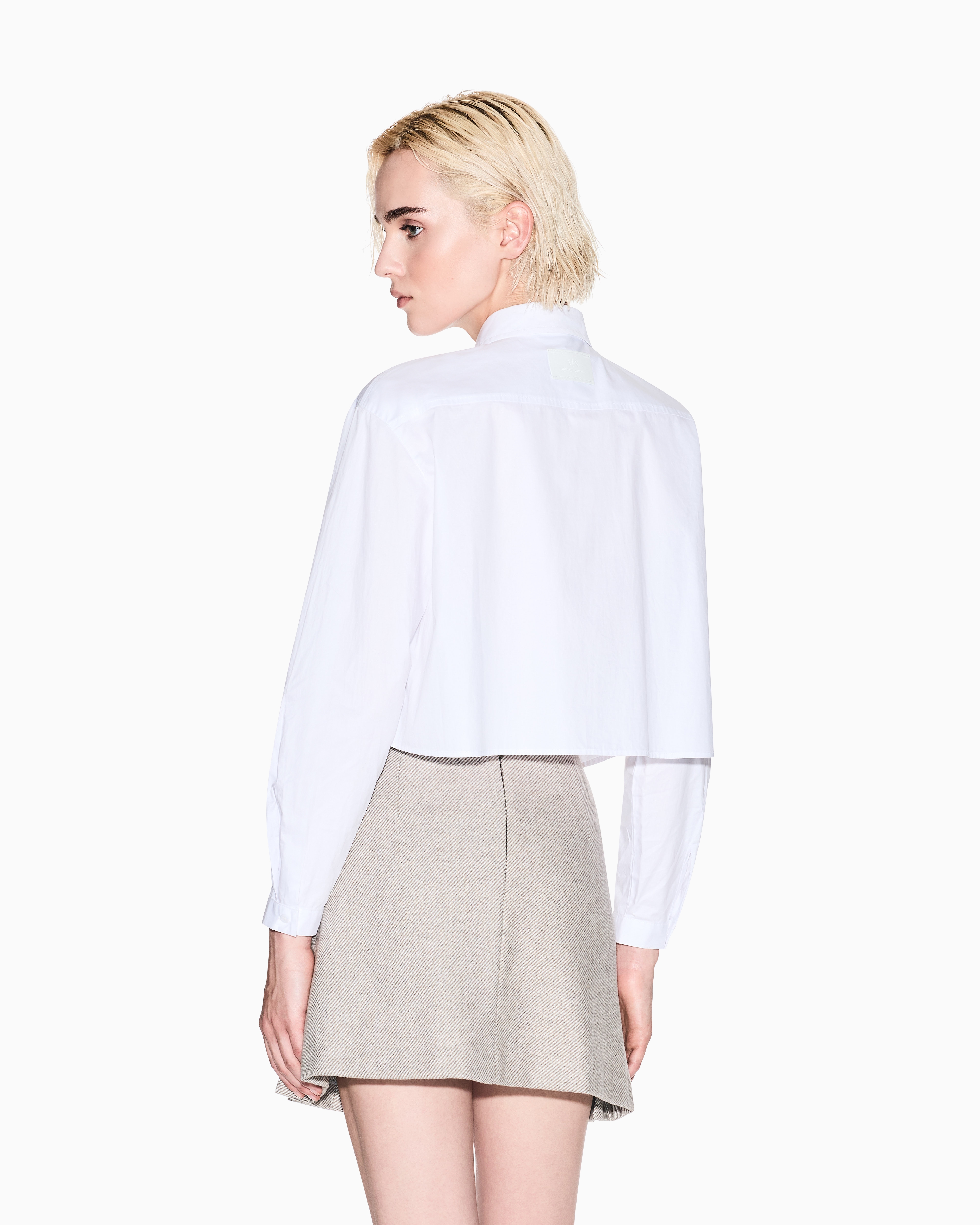 未使用★GIORGIO ARMANI★ホワイト★ヘリンボーン織★ブルゾン Pleated miniskirt in herringbone fabric | Armani Exchange