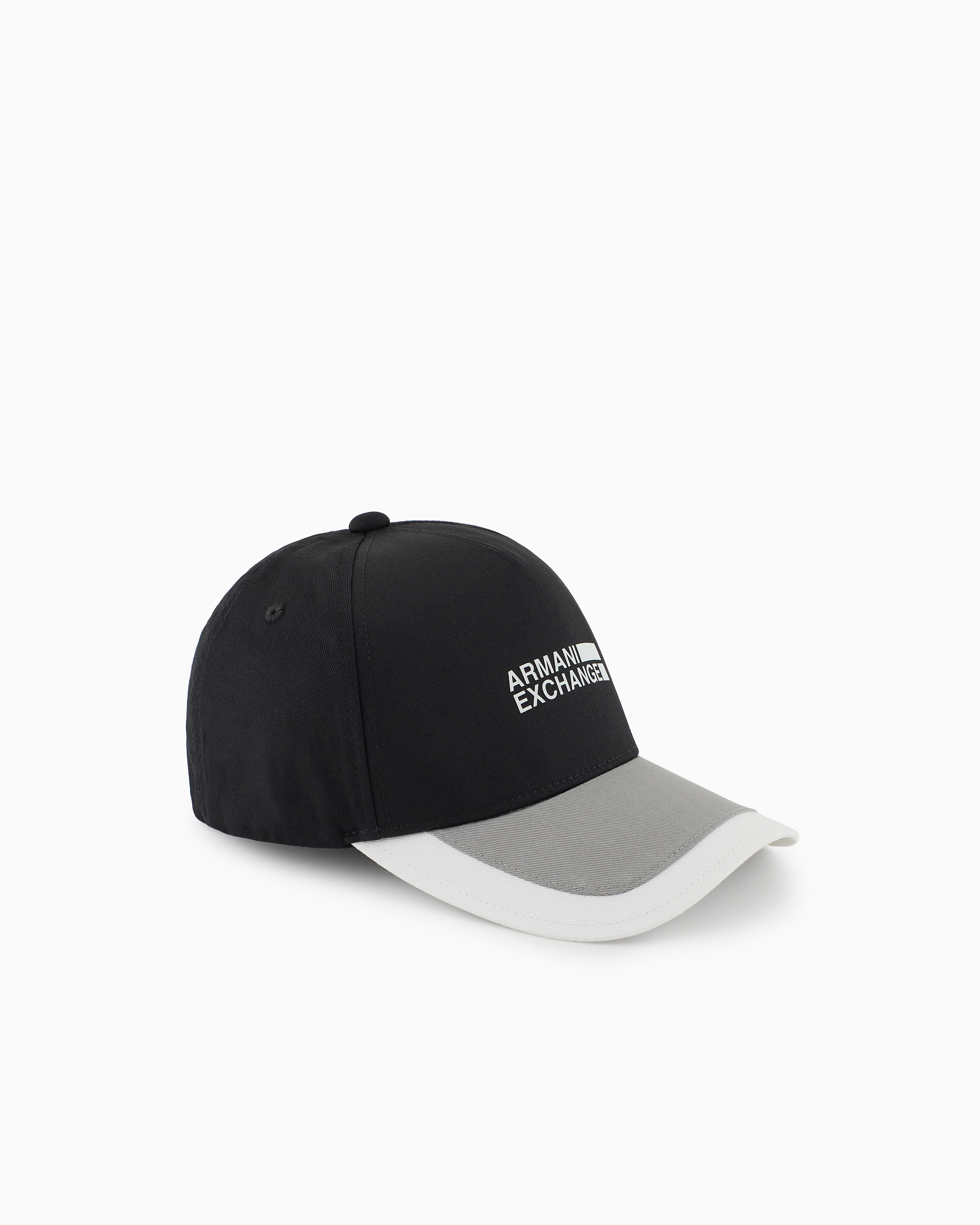 Armani Exchange - Color block hat with logo, Man, Black, Size: TU