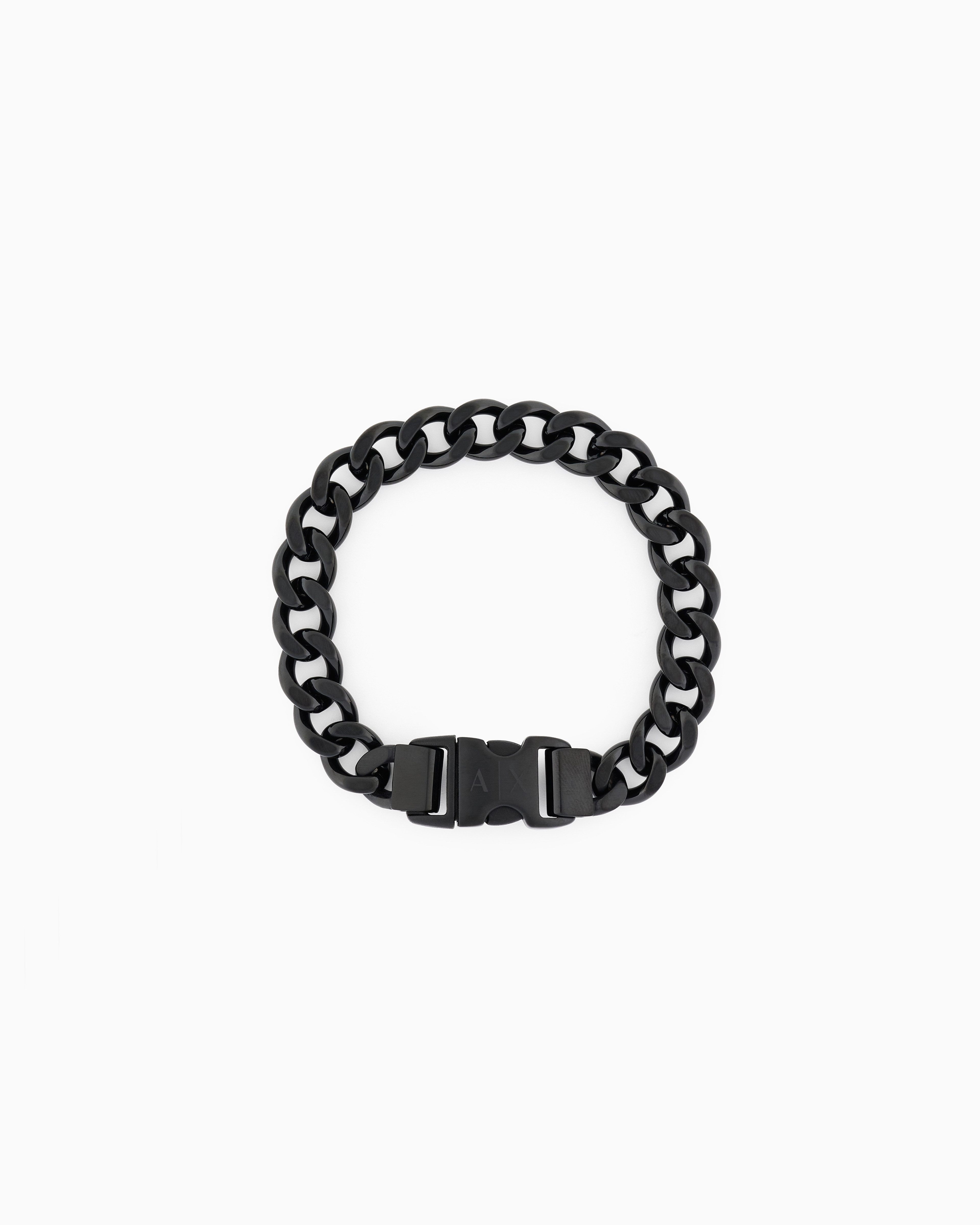 Armani Exchange -  Black Stainless Steel Chain Bracelet, Man, Multicoloured, Size: TU