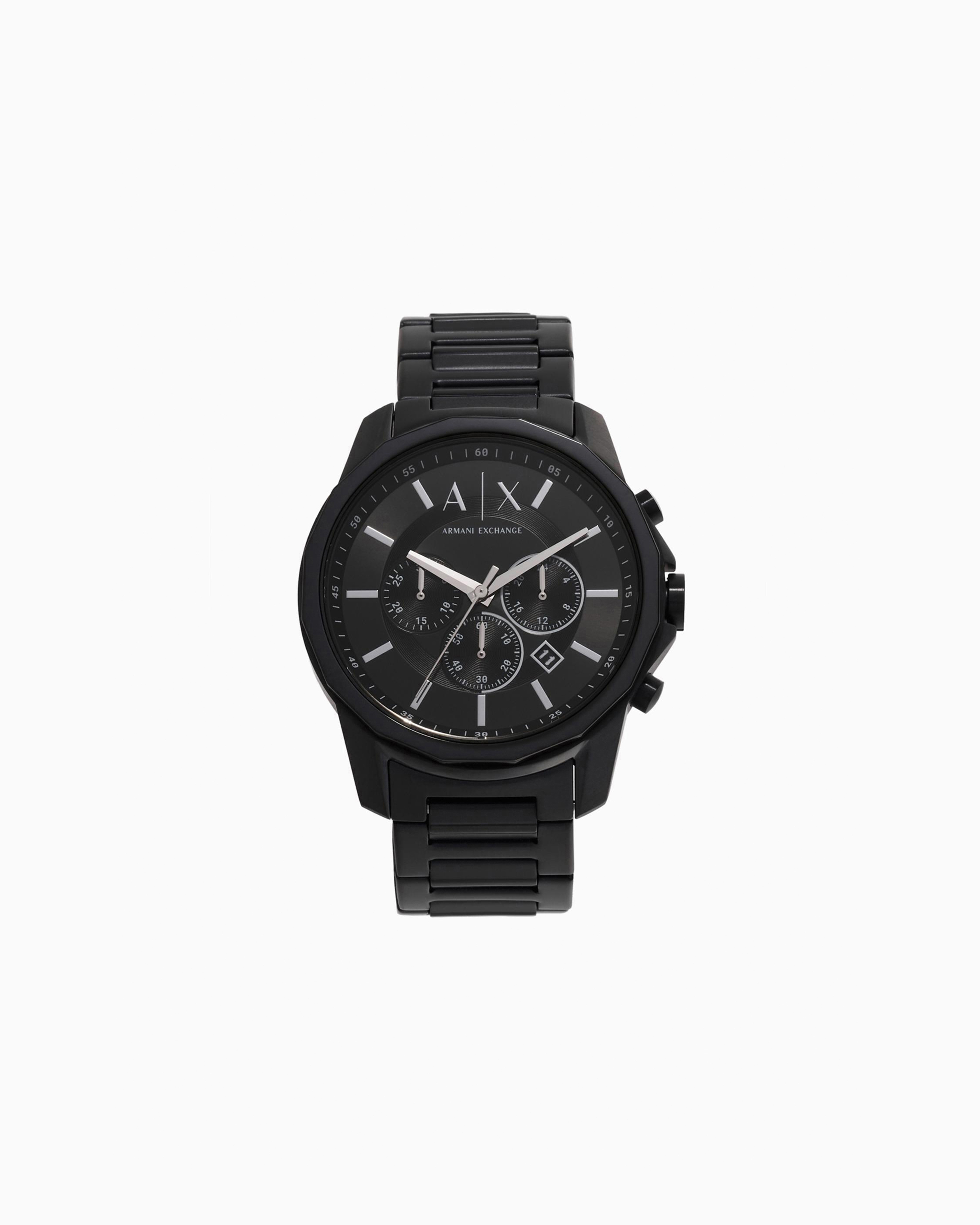 Armani Exchange - Armani Exchange Chronograph Black Stainless Steel Watch, Man, Multicoloured, Size: TU