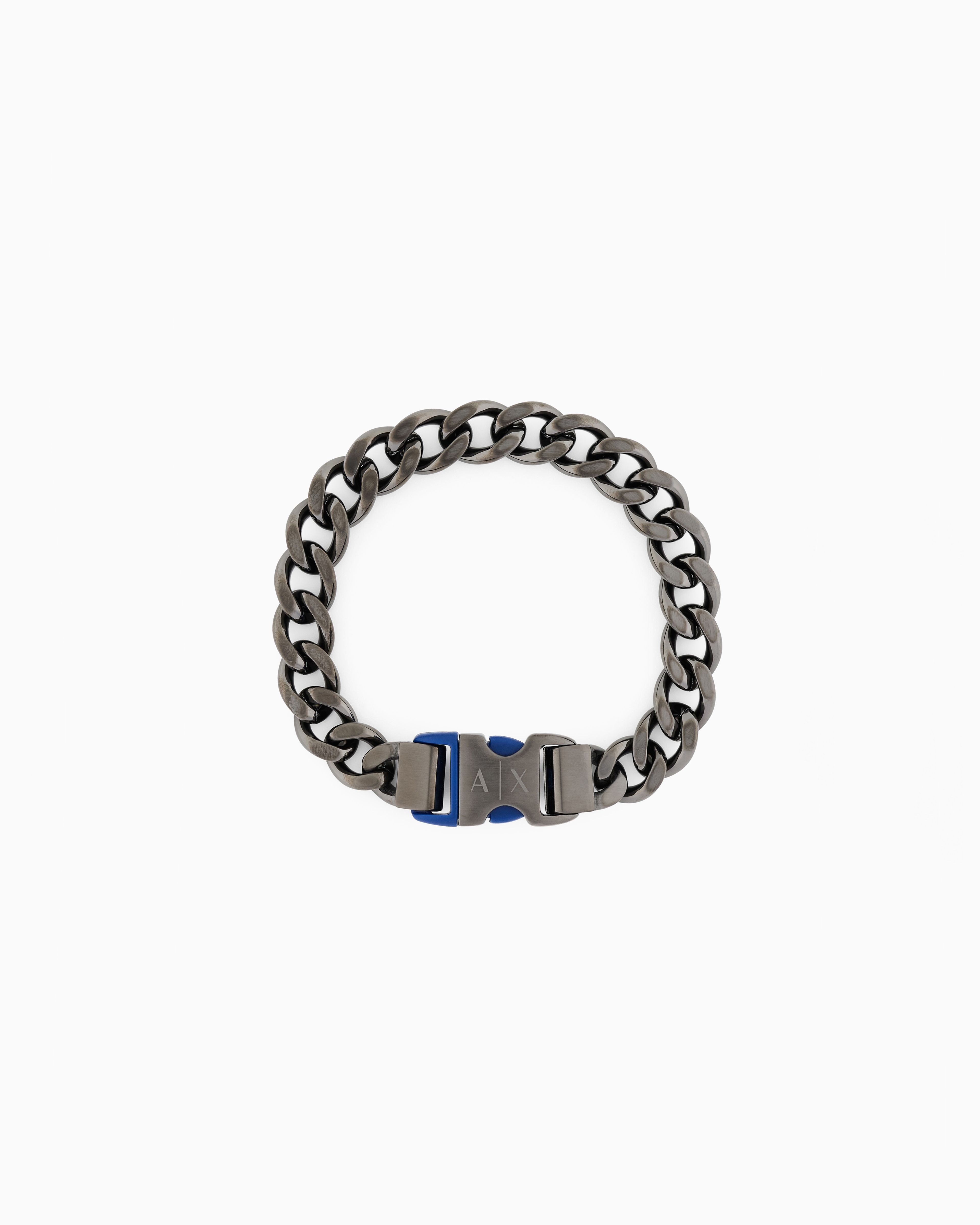 Armani Exchange Men's Multicolored Gunmetal Stainless Steel Chain Bracelet