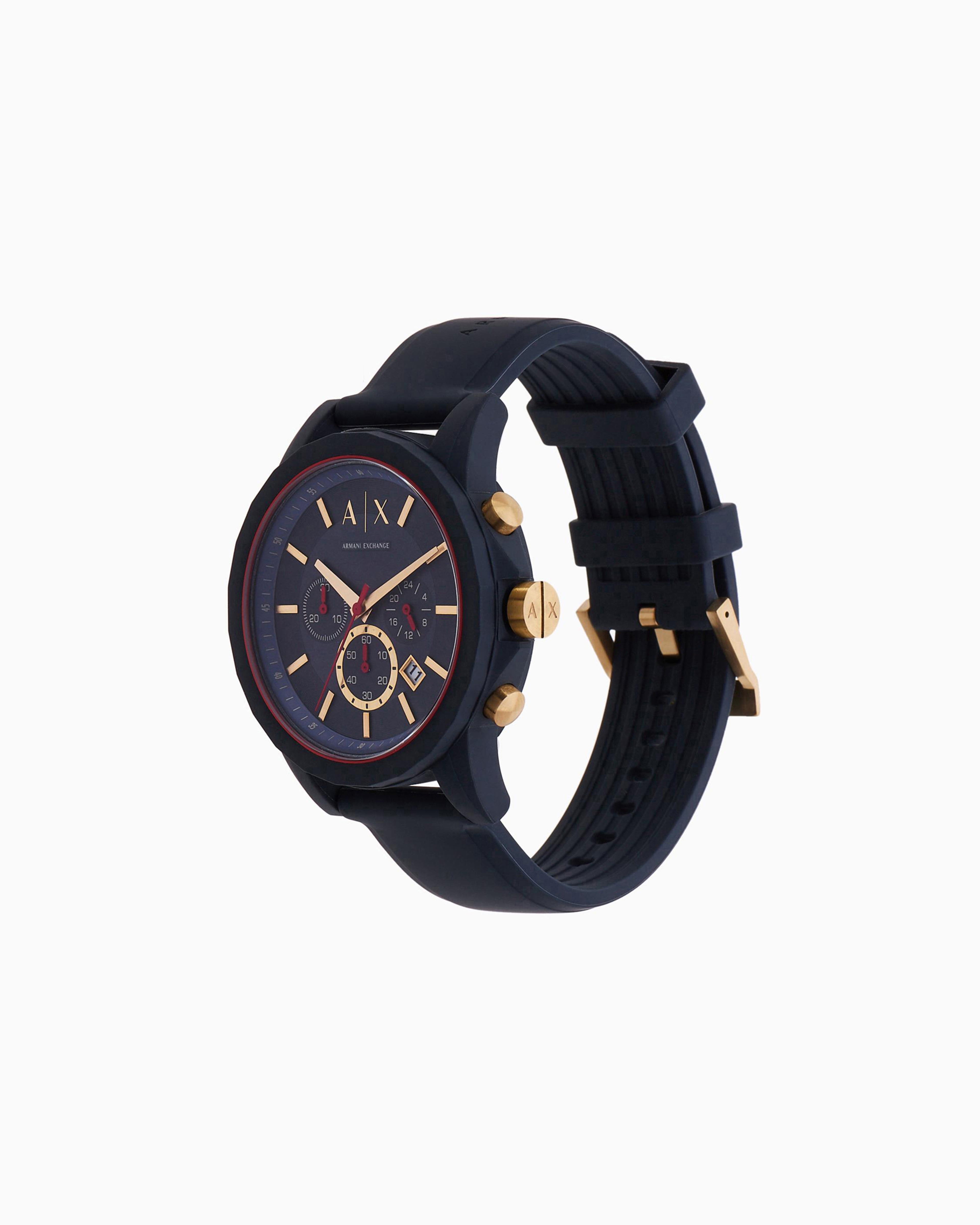 Armani Exchange - Chronograph movement watch with blue strap, Man, Multicoloured, Size: TU