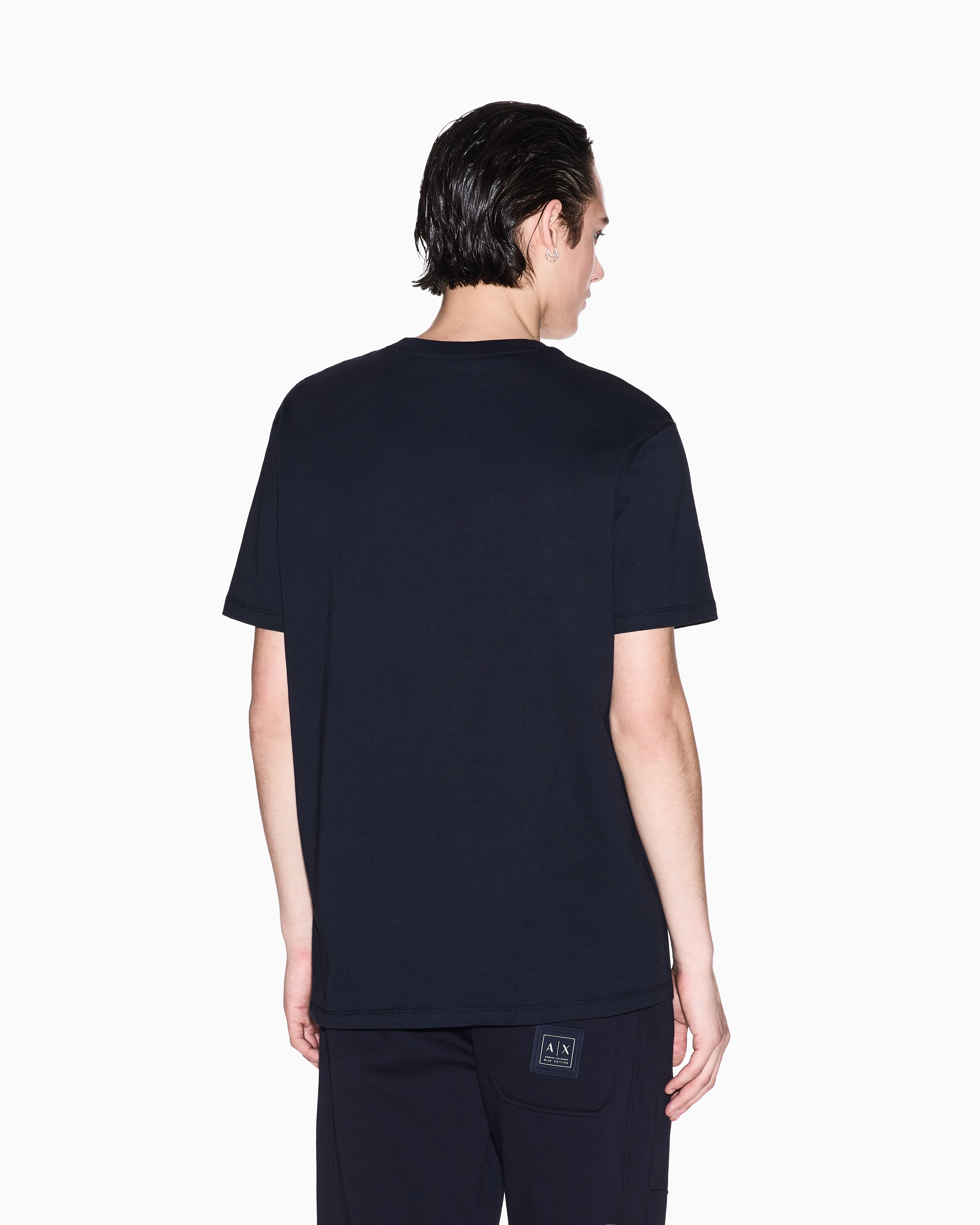 Armani Exchange - Regular fit basic t-shirt, Man, Navy Blue, Size: