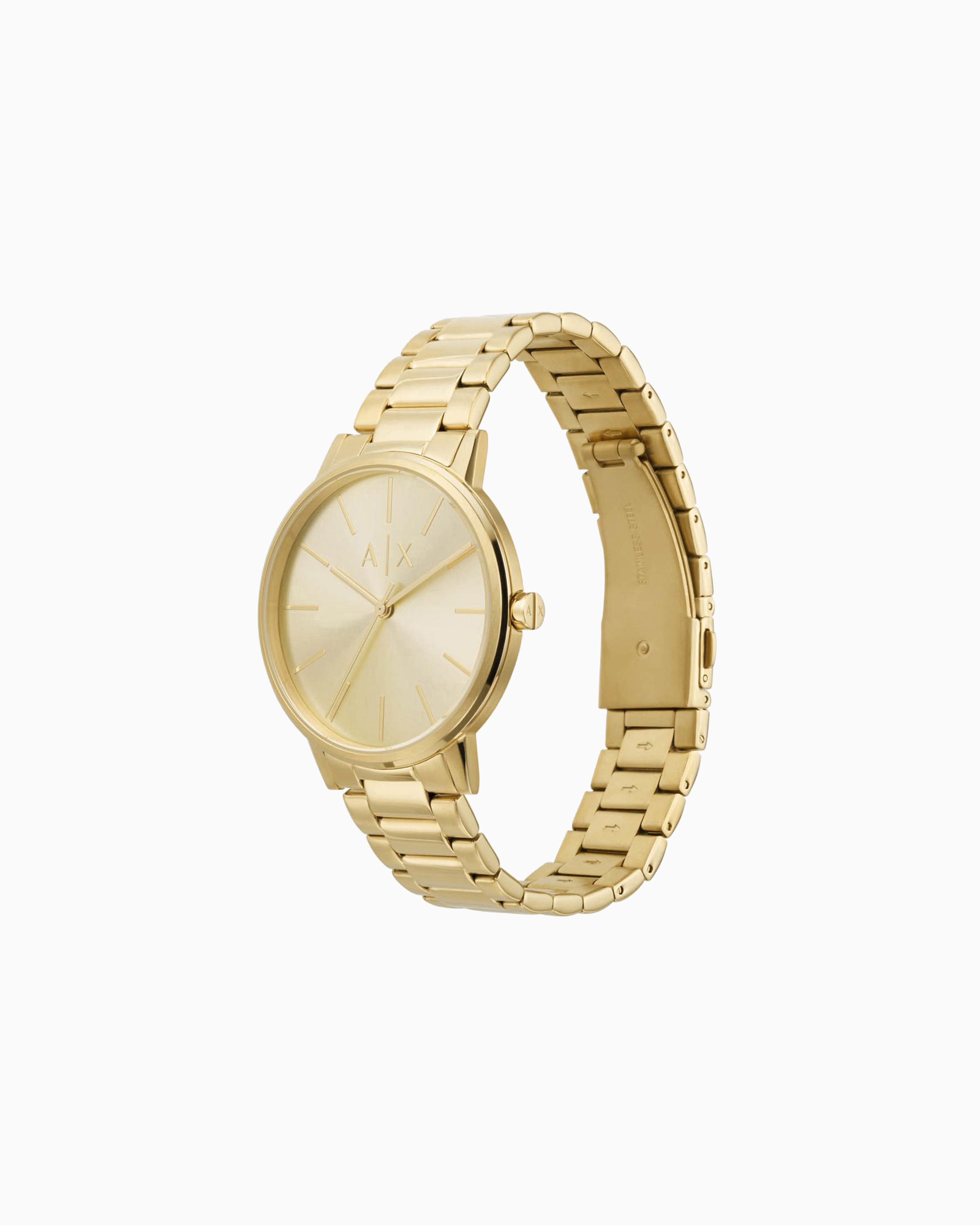 Armani Exchange - Three-hand watch and stainless steel bracelet set, Man, Multicoloured, Size: TU