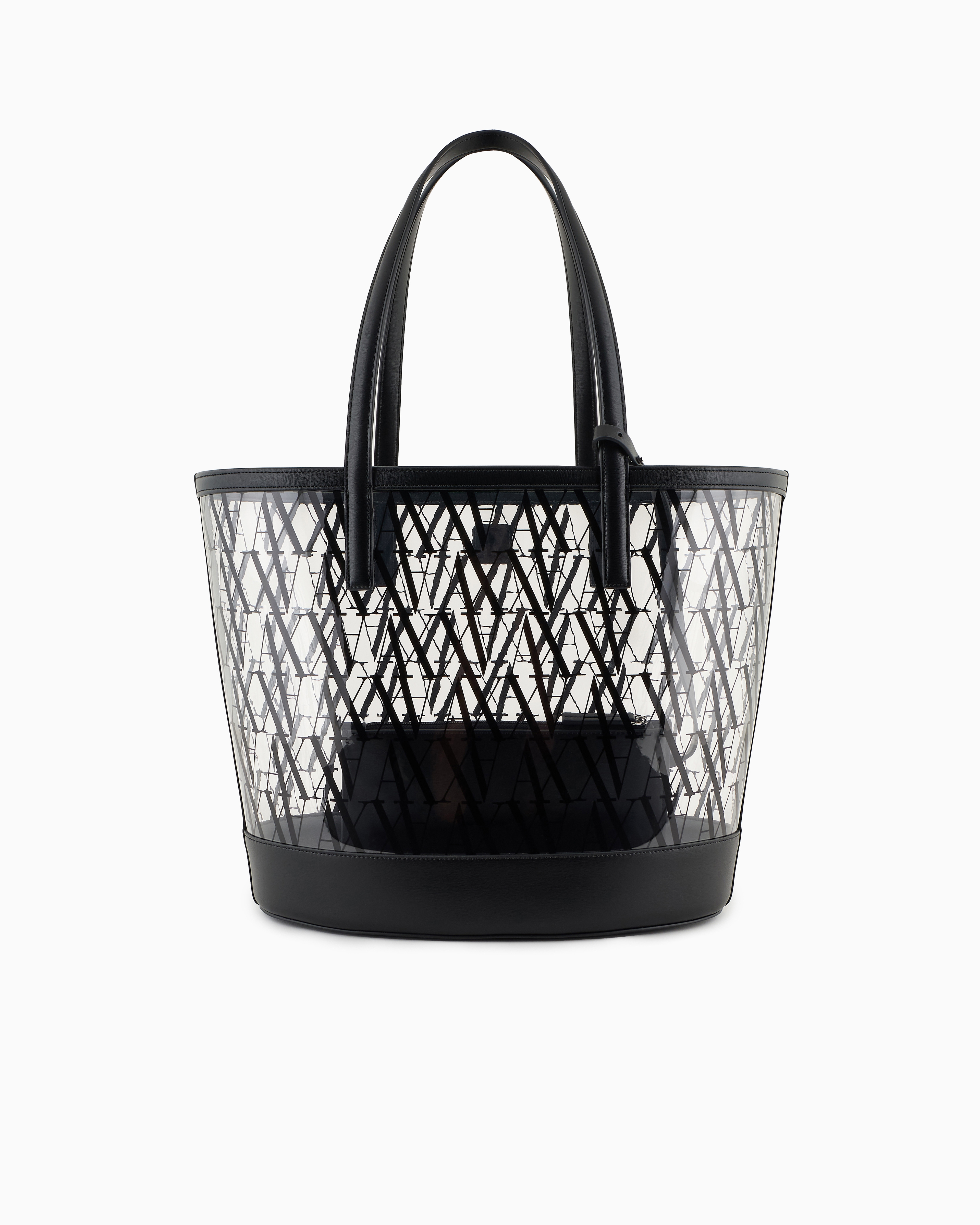 Transparent shopper bag with allover logo