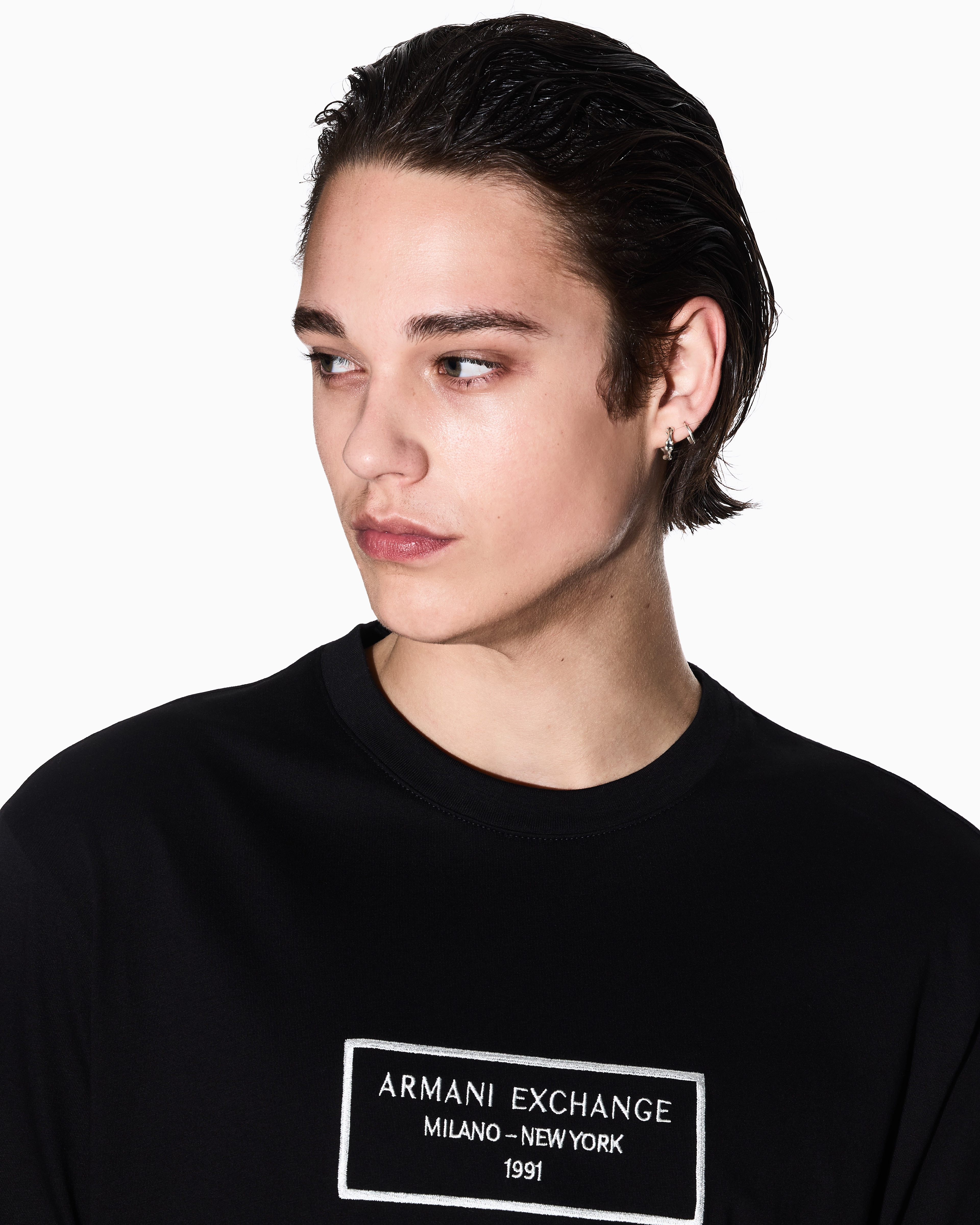 Armani Exchange - Regular fit Milan New York t-shirt, Man, Black, Size: