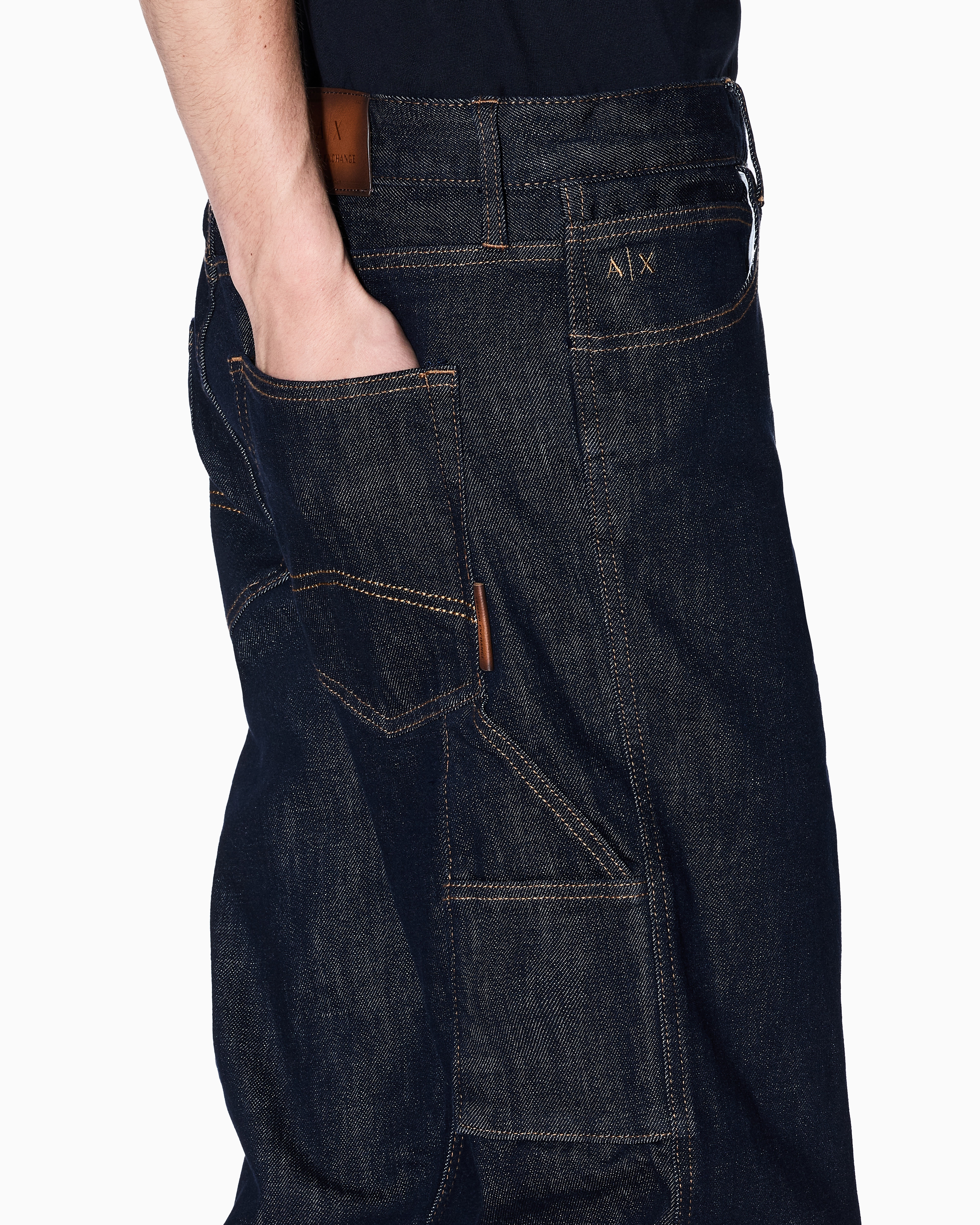 Armani Exchange - J87 regular fit jeans with side details, Man, Blue, Size: