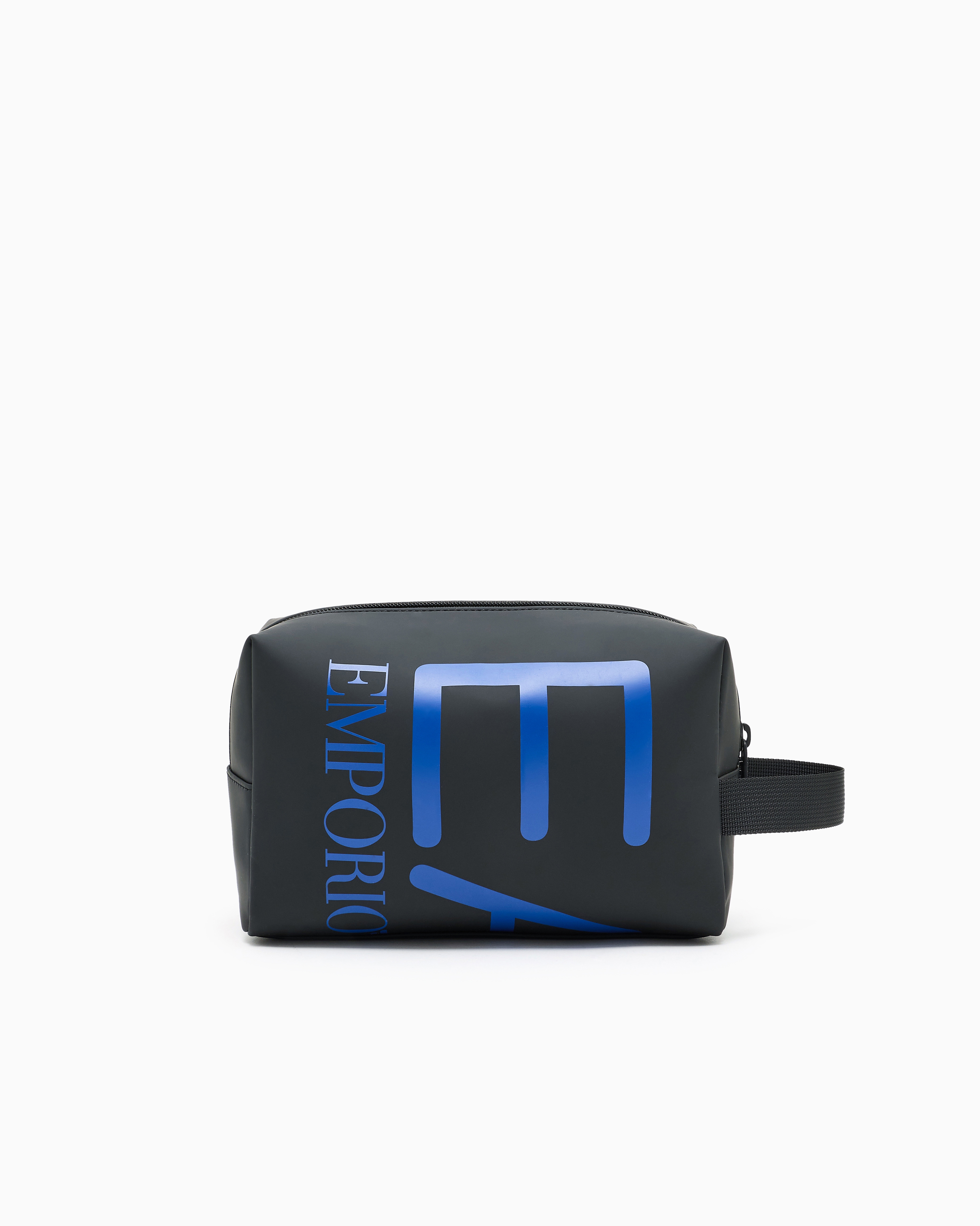 Ea7 Unisex Black Washbag With Oversized Logo