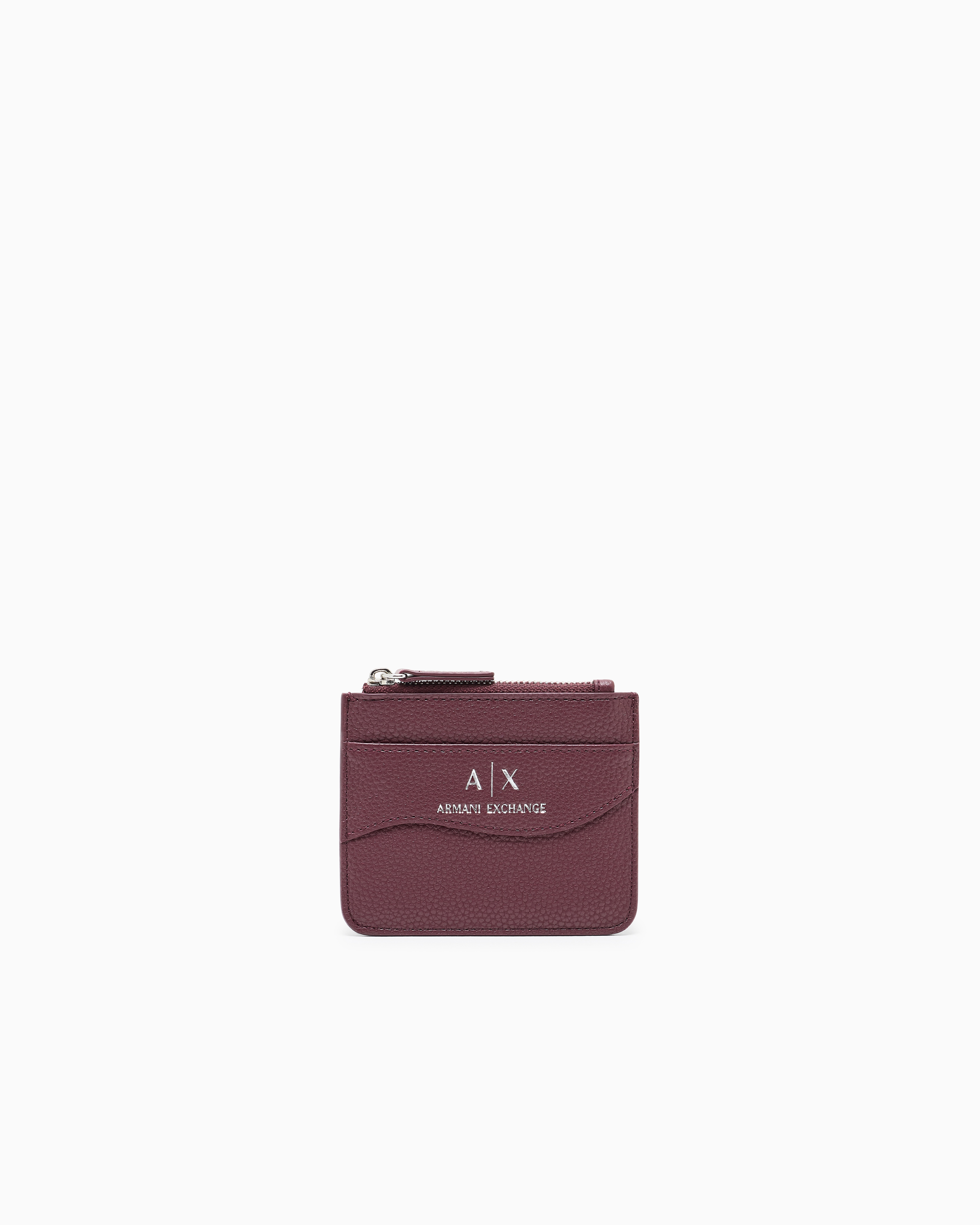 Armani Exchange - Card holder with zipped pocket, Woman, Burgundy, Size: TU