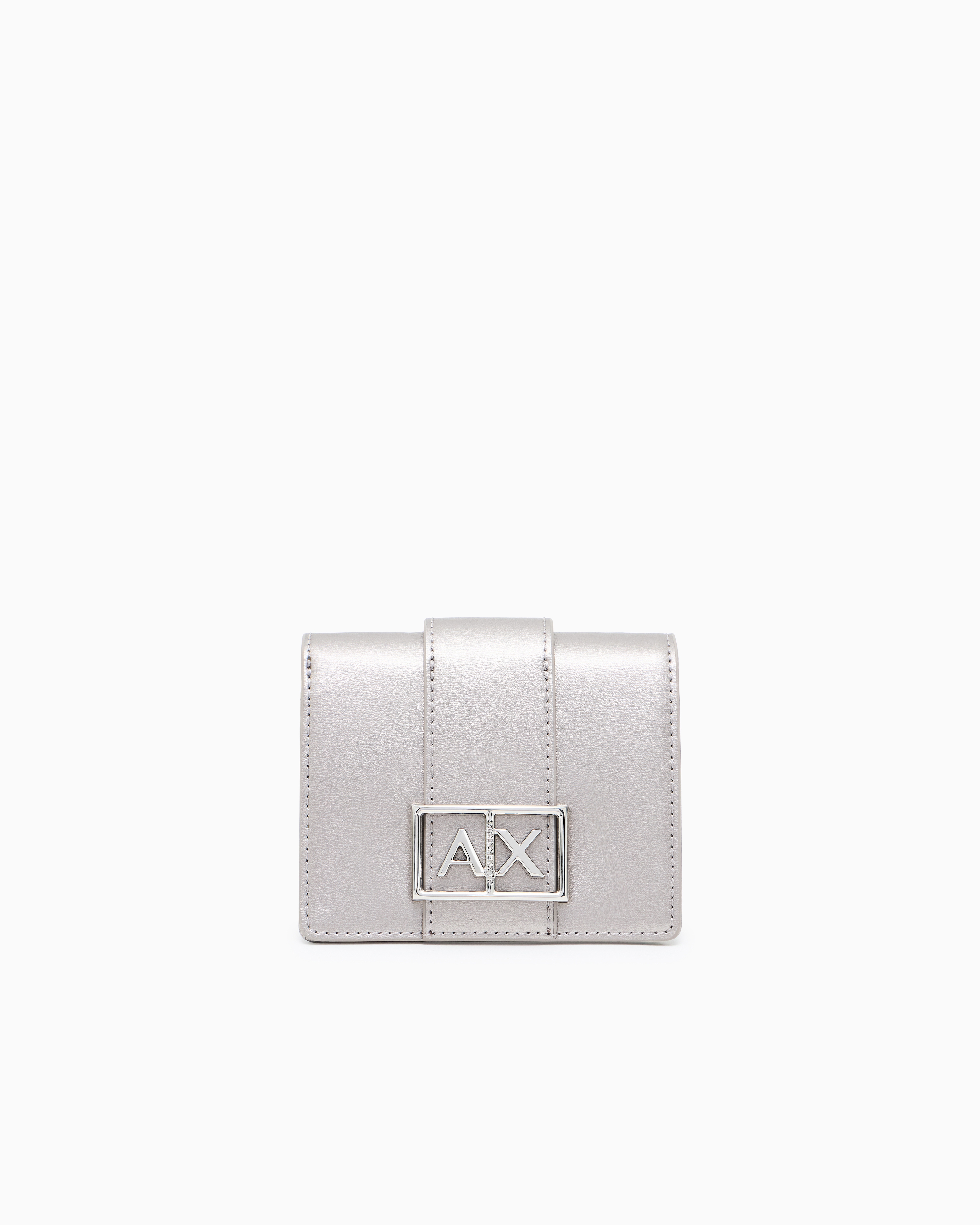 Armani Exchange - Small wallet with ASV logo, Woman, Silver, Size: TU