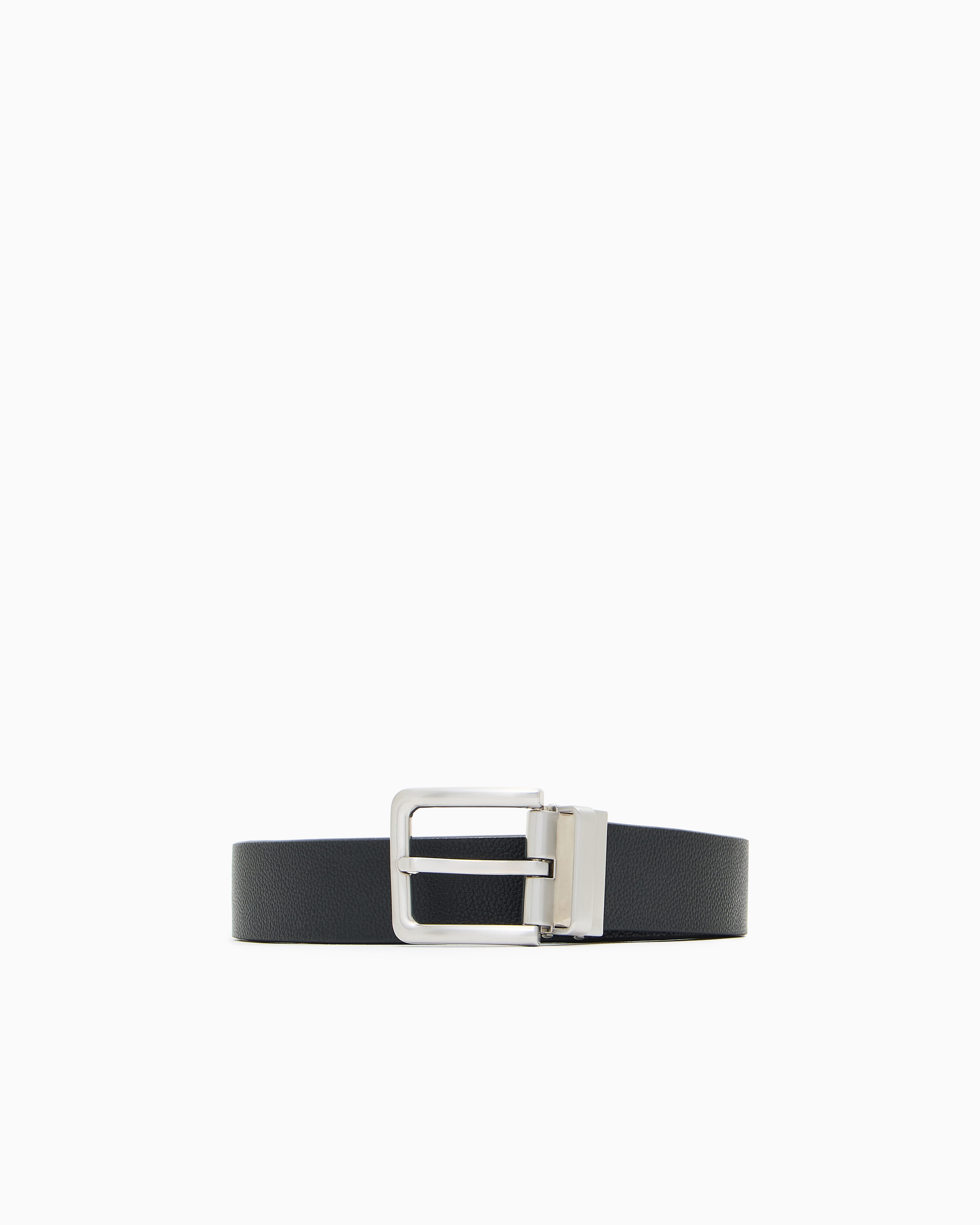 Leather belt with logo