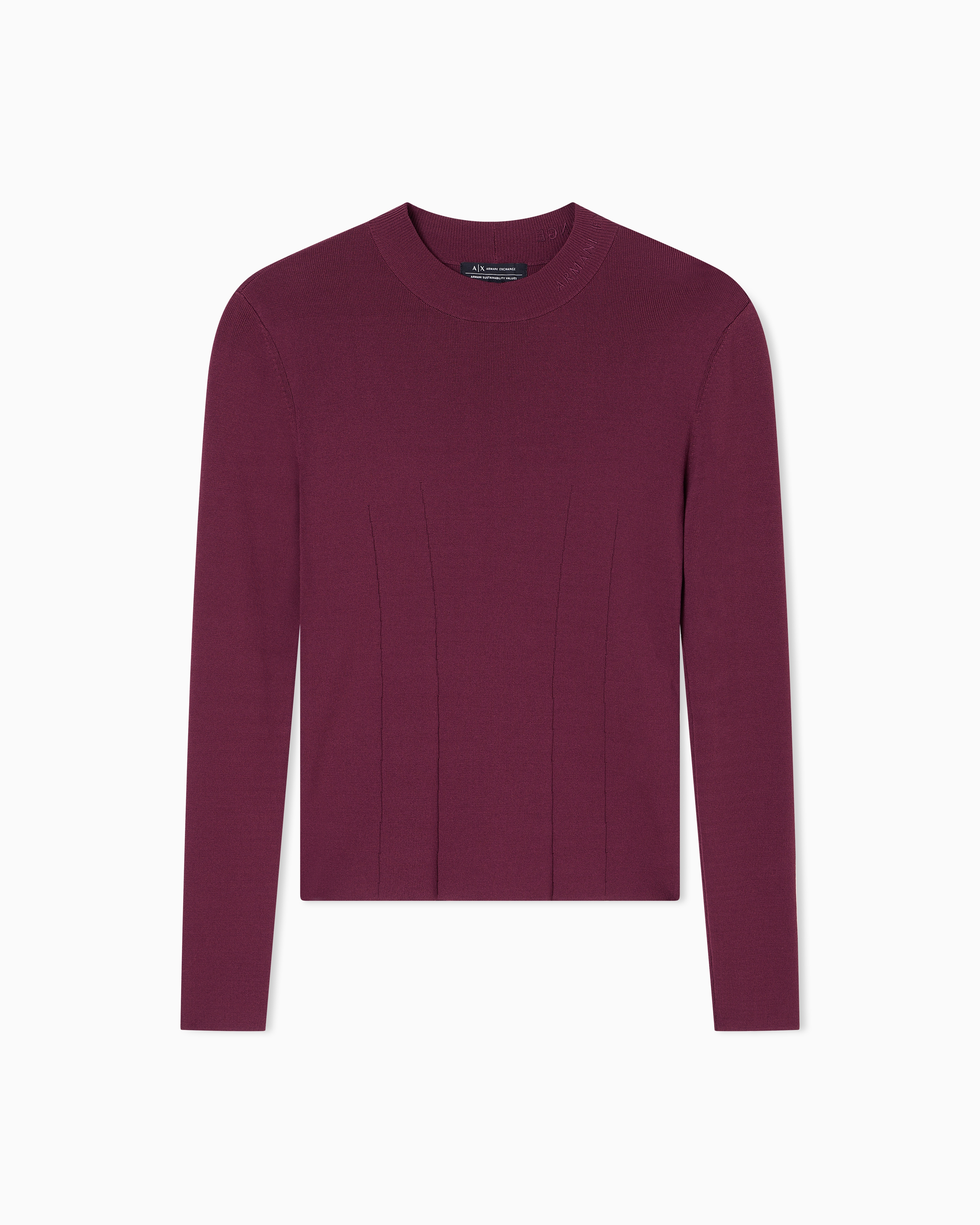 Armani Exchange - Wide rib sweater, Woman, Burgundy, Size: