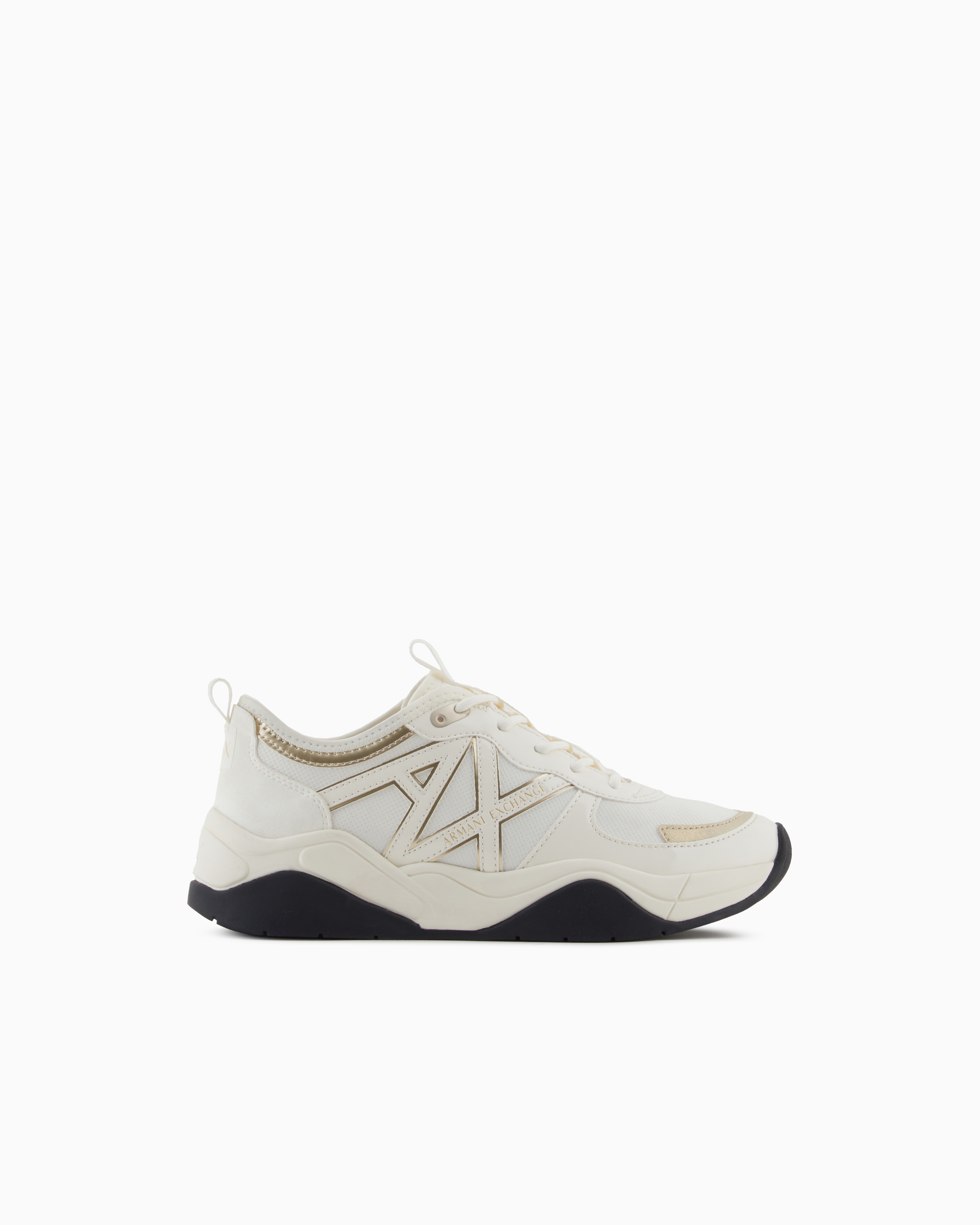 Armani Exchange White Chunky Sneakers With Logo