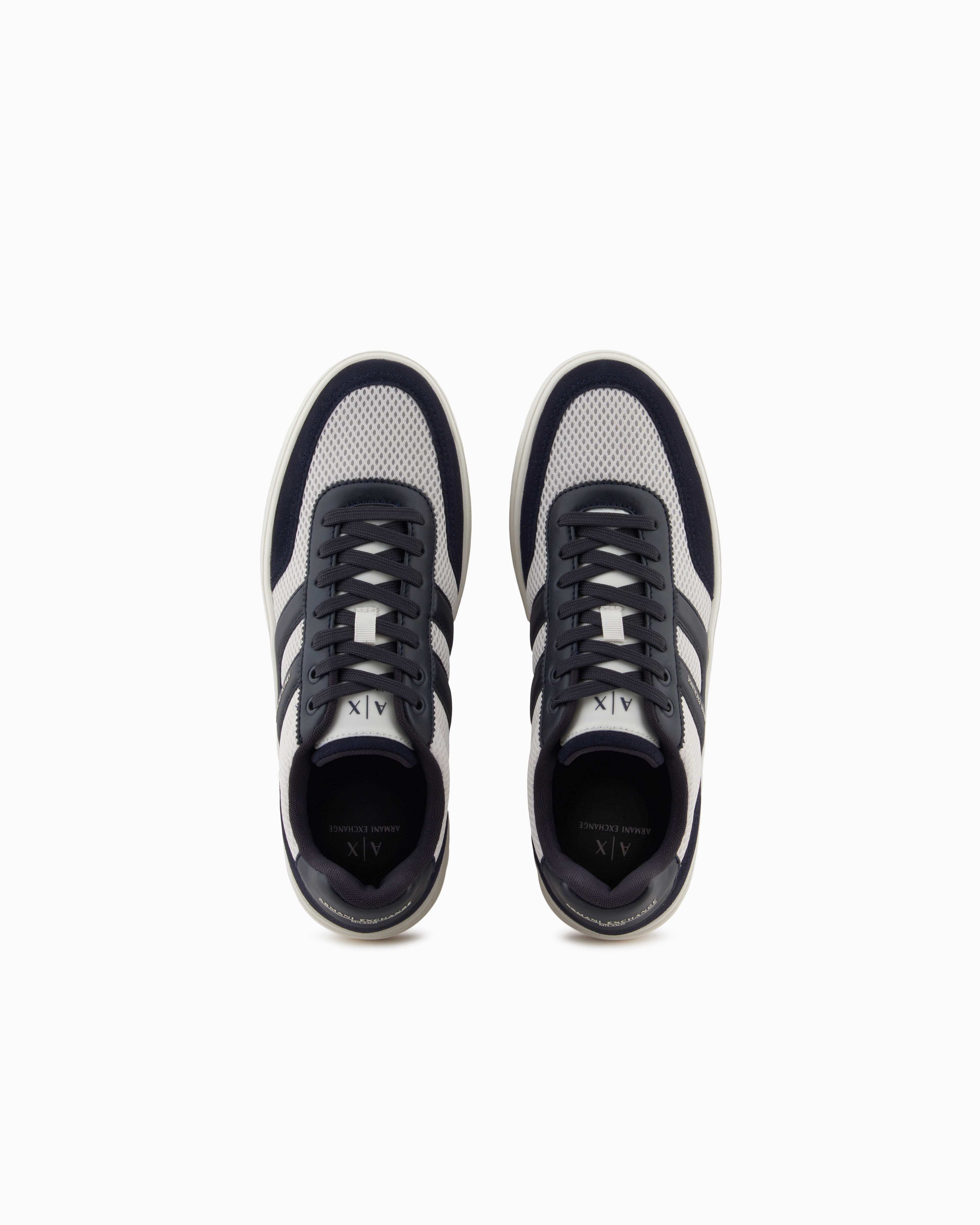 Armani Exchange - Mesh sneakers with contrasting inserts, Man, Navy_blue, Size: