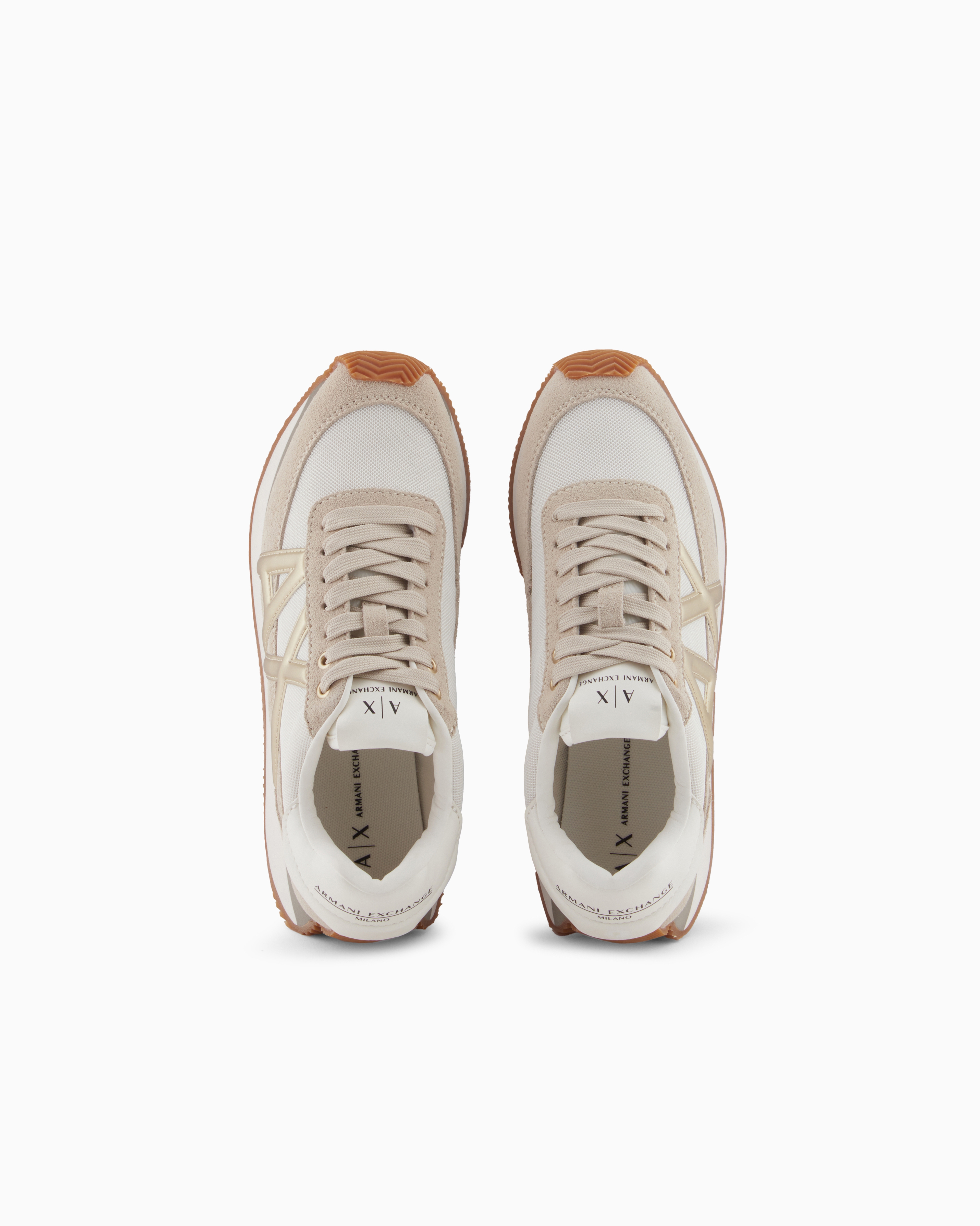 Running style sneakers with logo