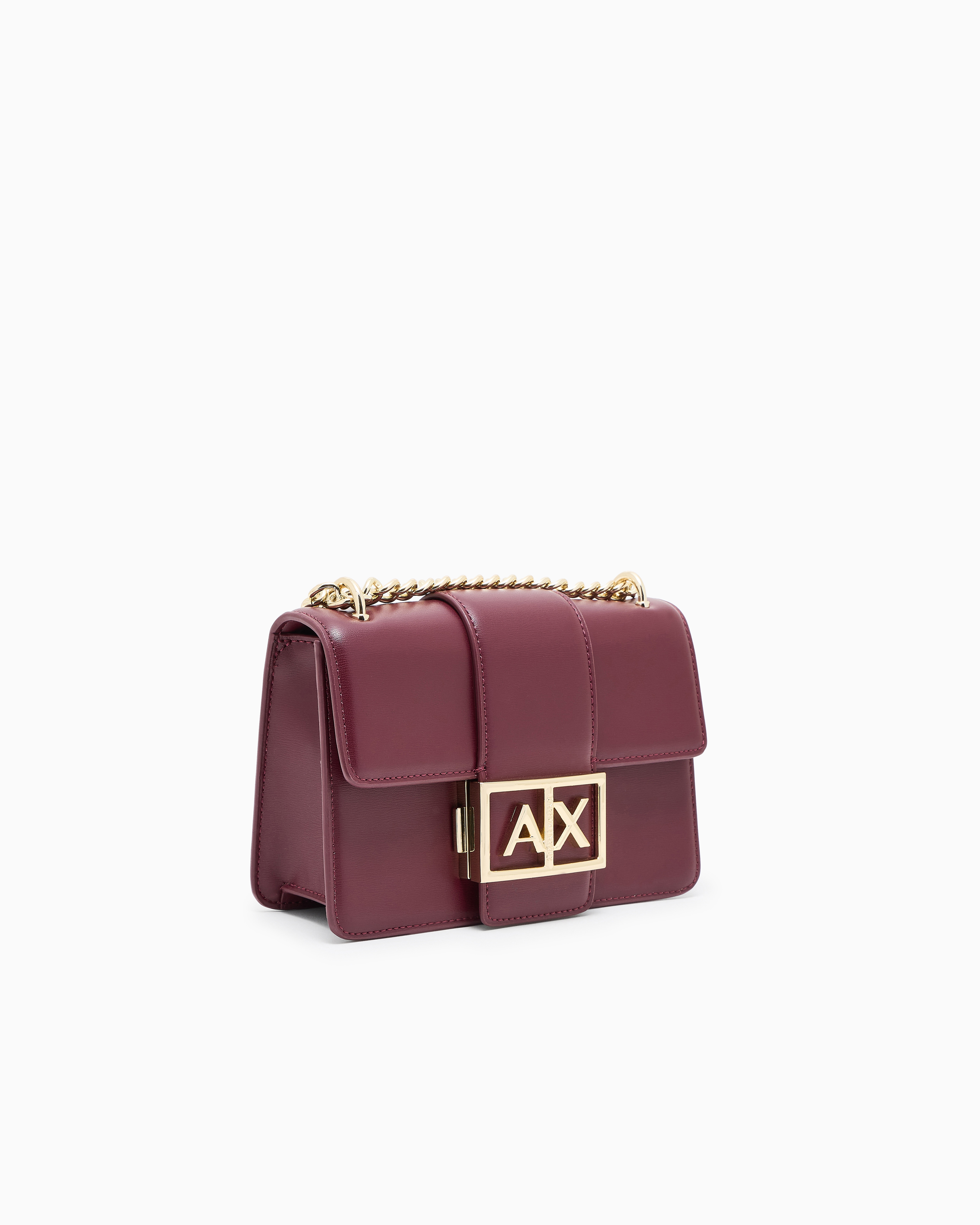 Armani Exchange - Shoulder bag with metal logo, Woman, Burgundy, Size: TU