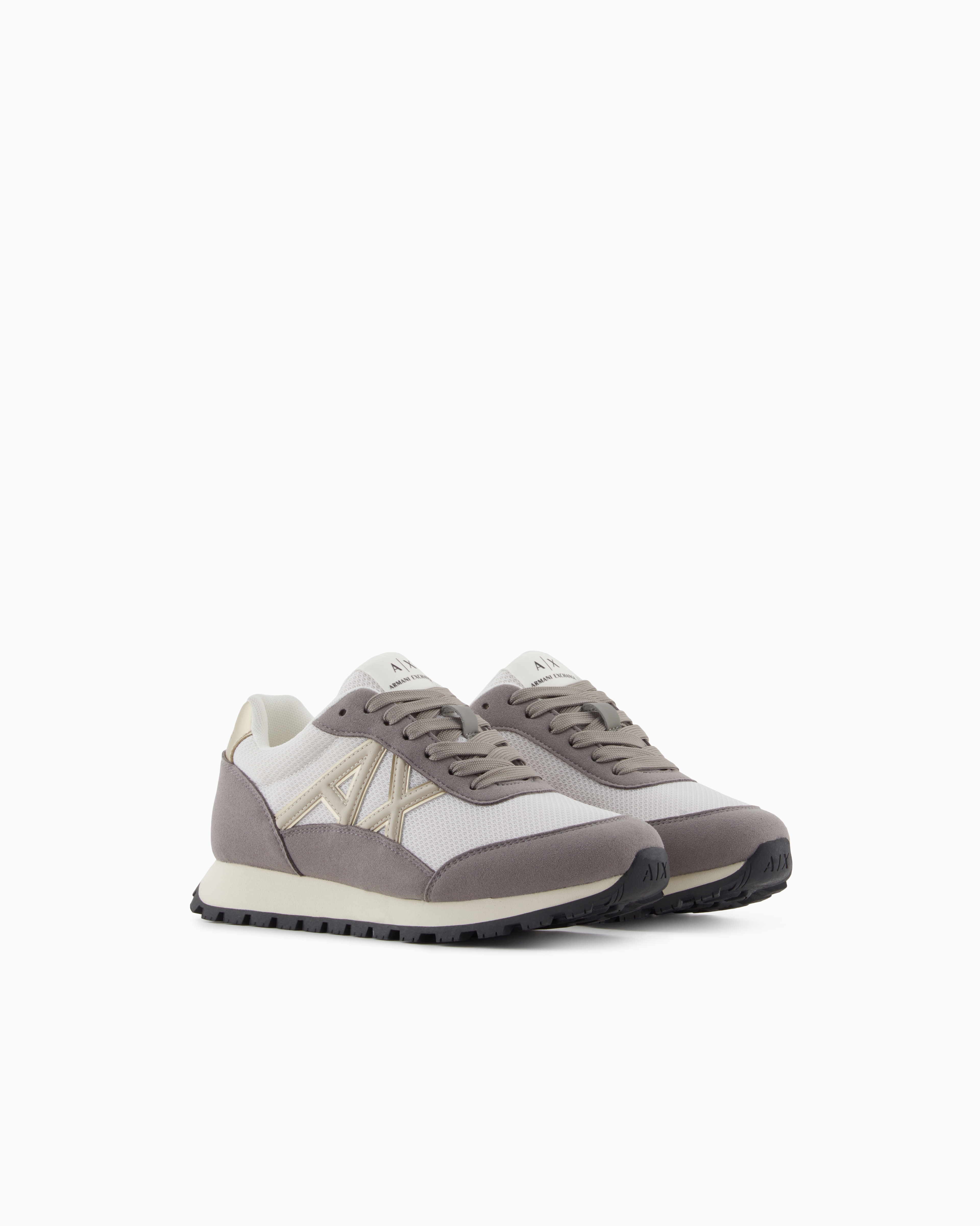 Armani Exchange -  Running sneakers mesh and suede, Woman, Brown, Size: