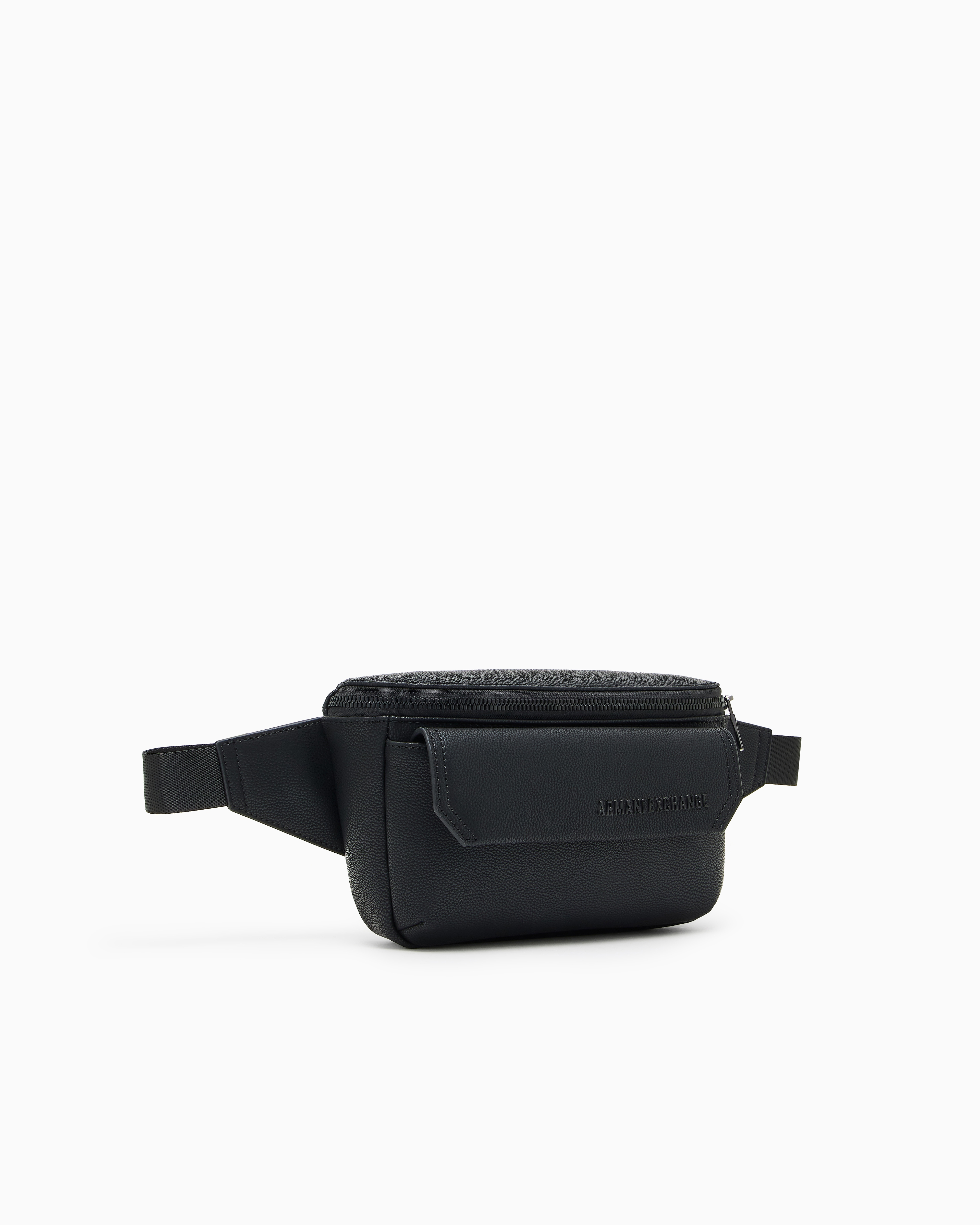 Armani Exchange - Hammered effect bum bag, Man, Black, Size: TU