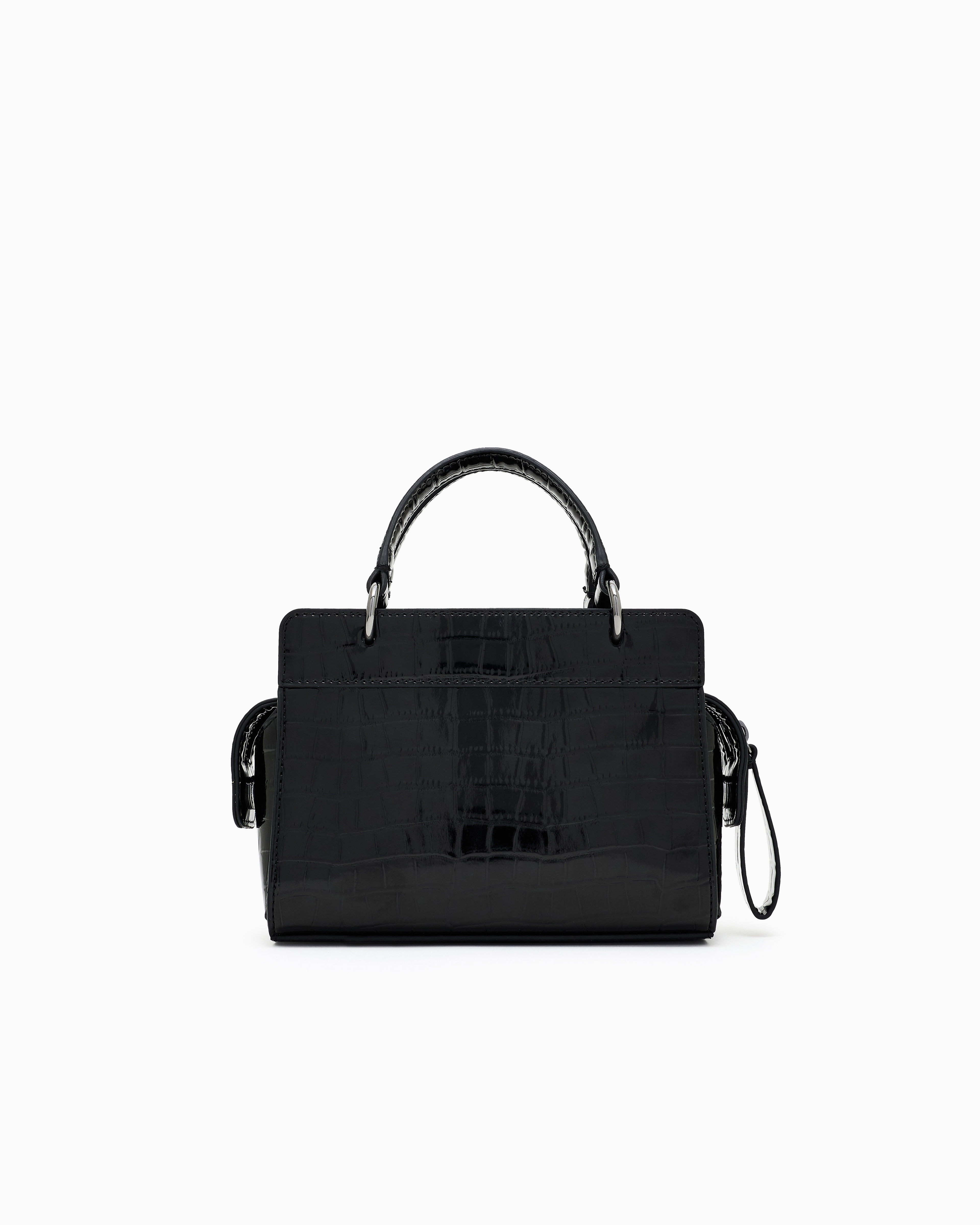 Mini bag with metallic crocodile effect