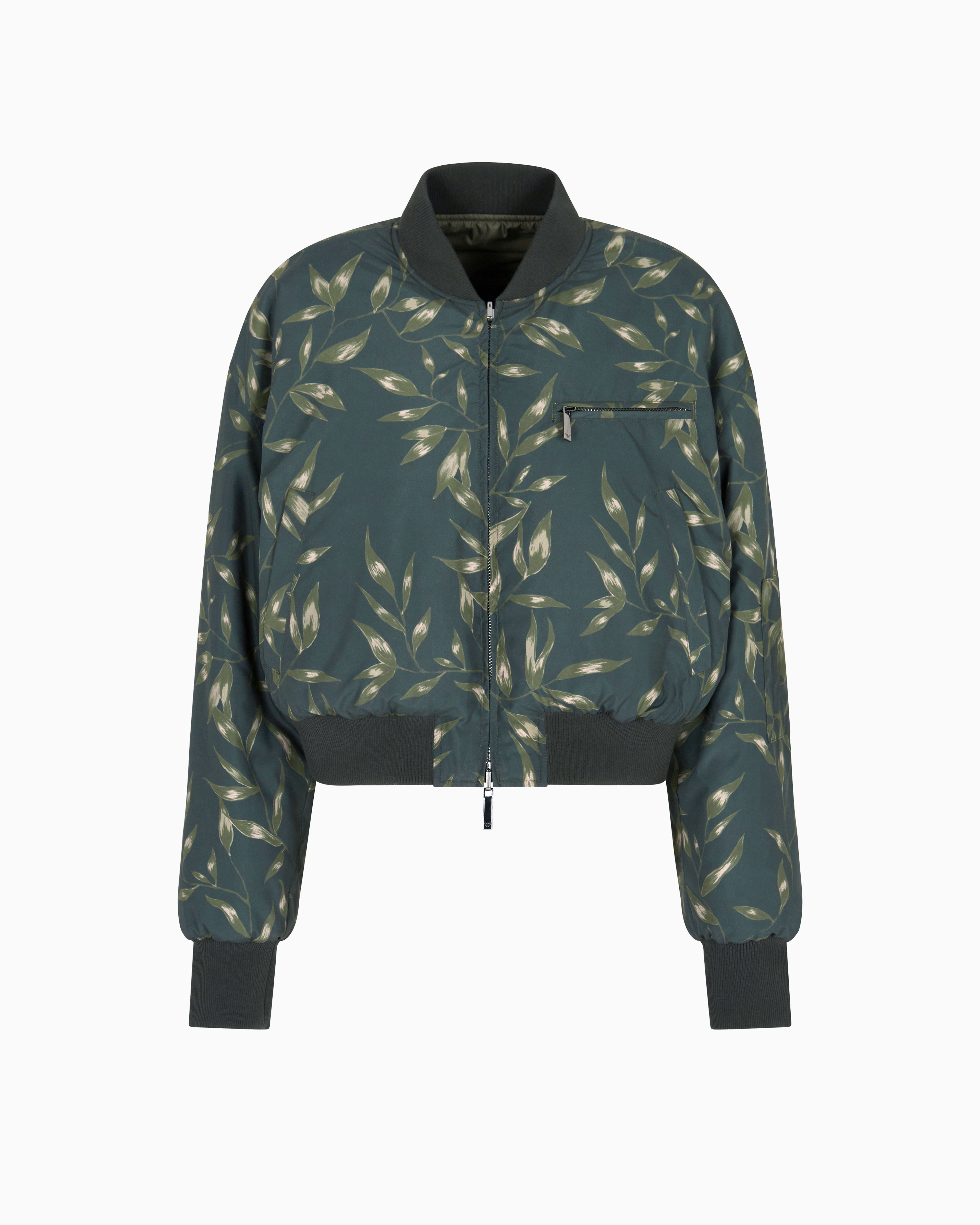 Emporio Armani - New York capsule collection reversible nylon bomber jacket, Woman, Green, Size: