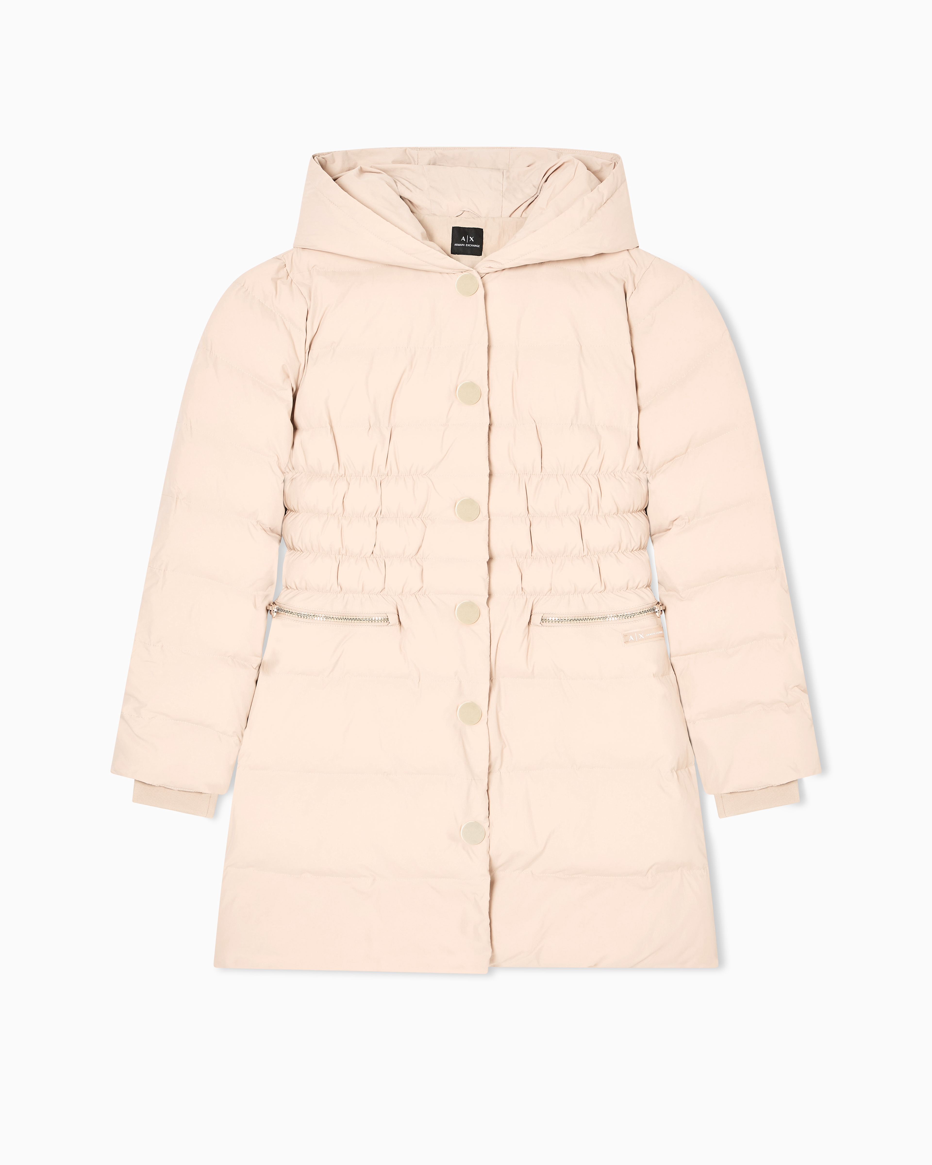 Armani Exchange - Nylon taffeta jacket with hood, Woman, Camel, Size: S