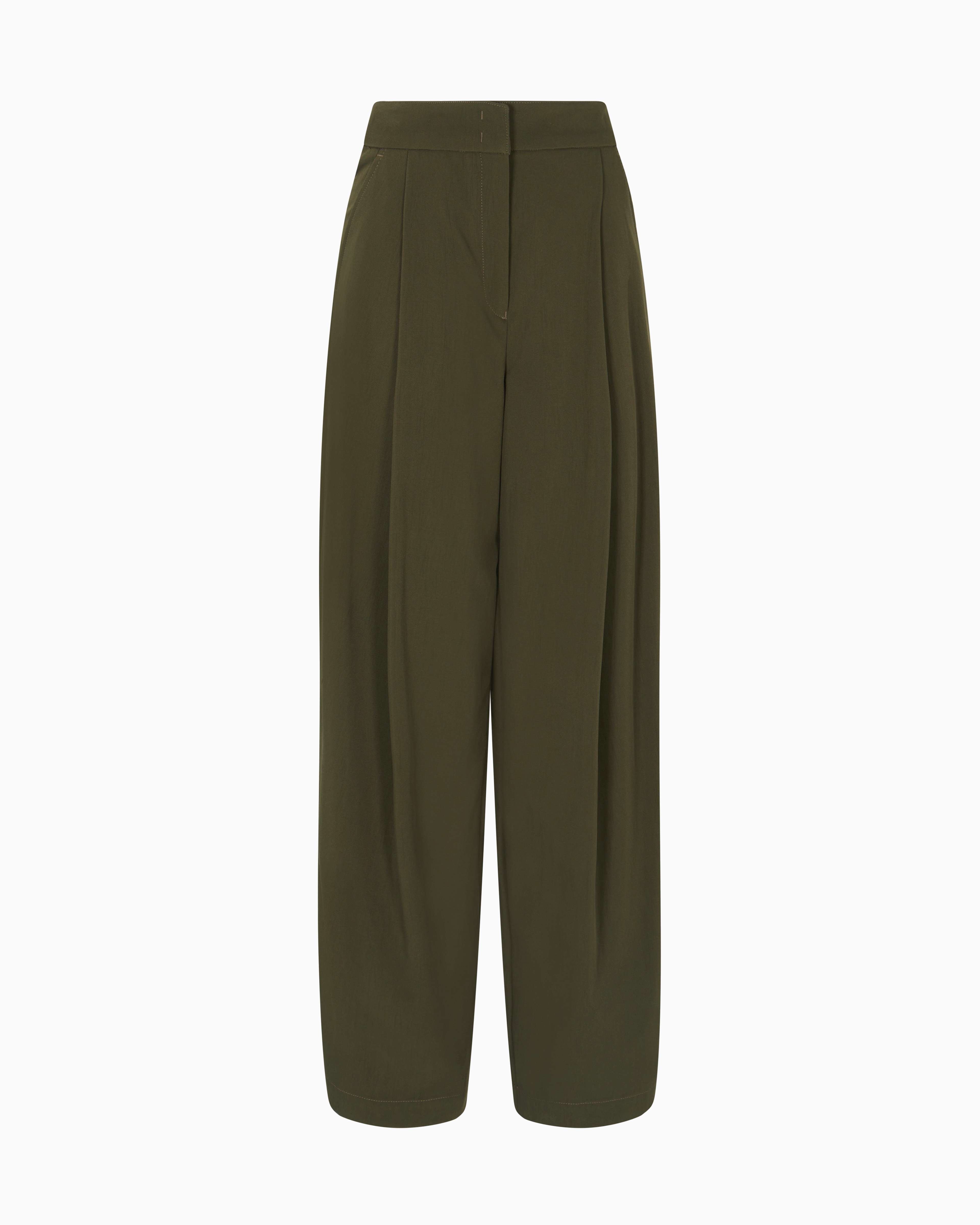 Emporio Armani Pantalon Avec Pinces En Toile Capsule New York In Green