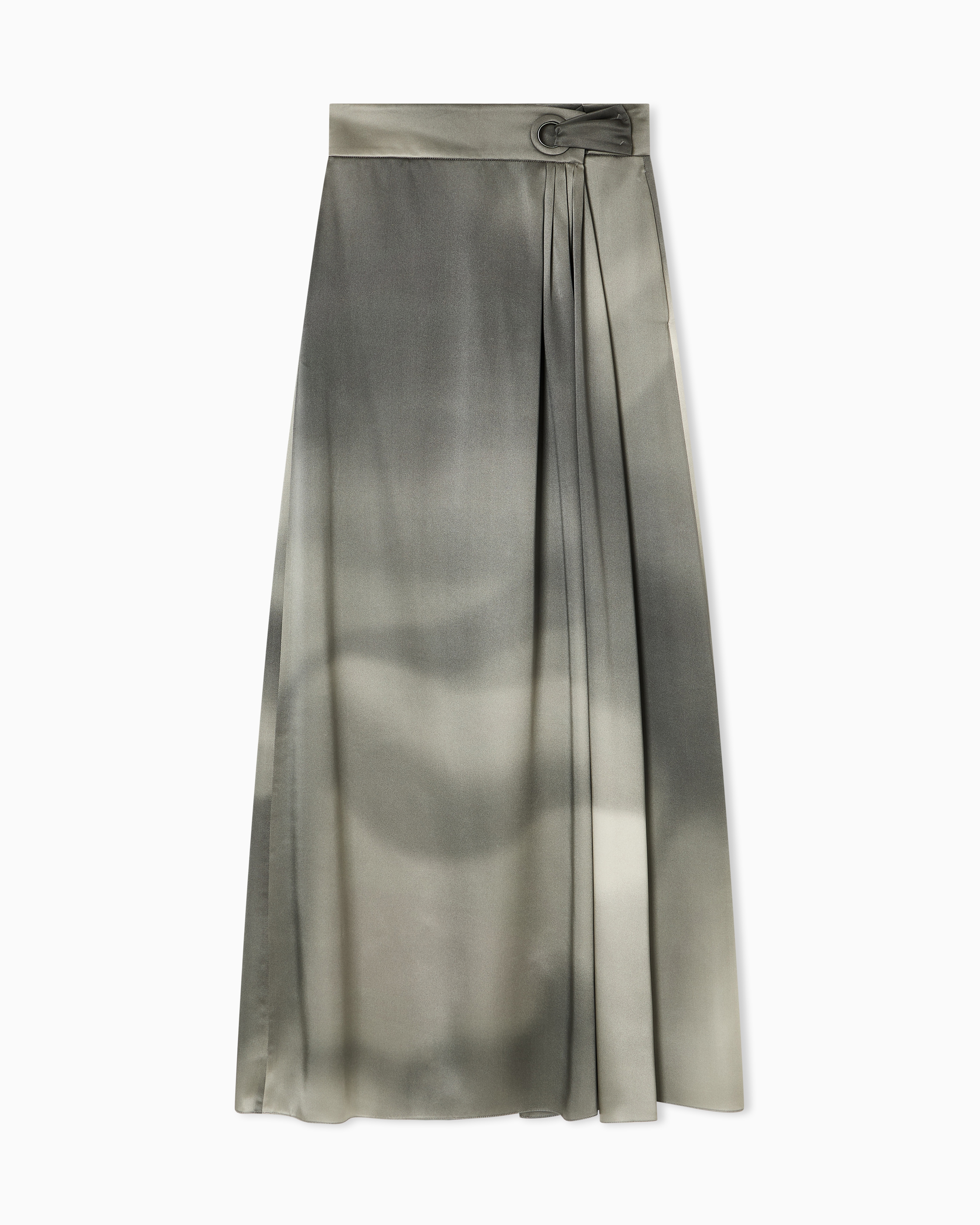 (ジョルジオアルマーニ 絹　ロングスカート スリット ダークブラウン M〜L undefined