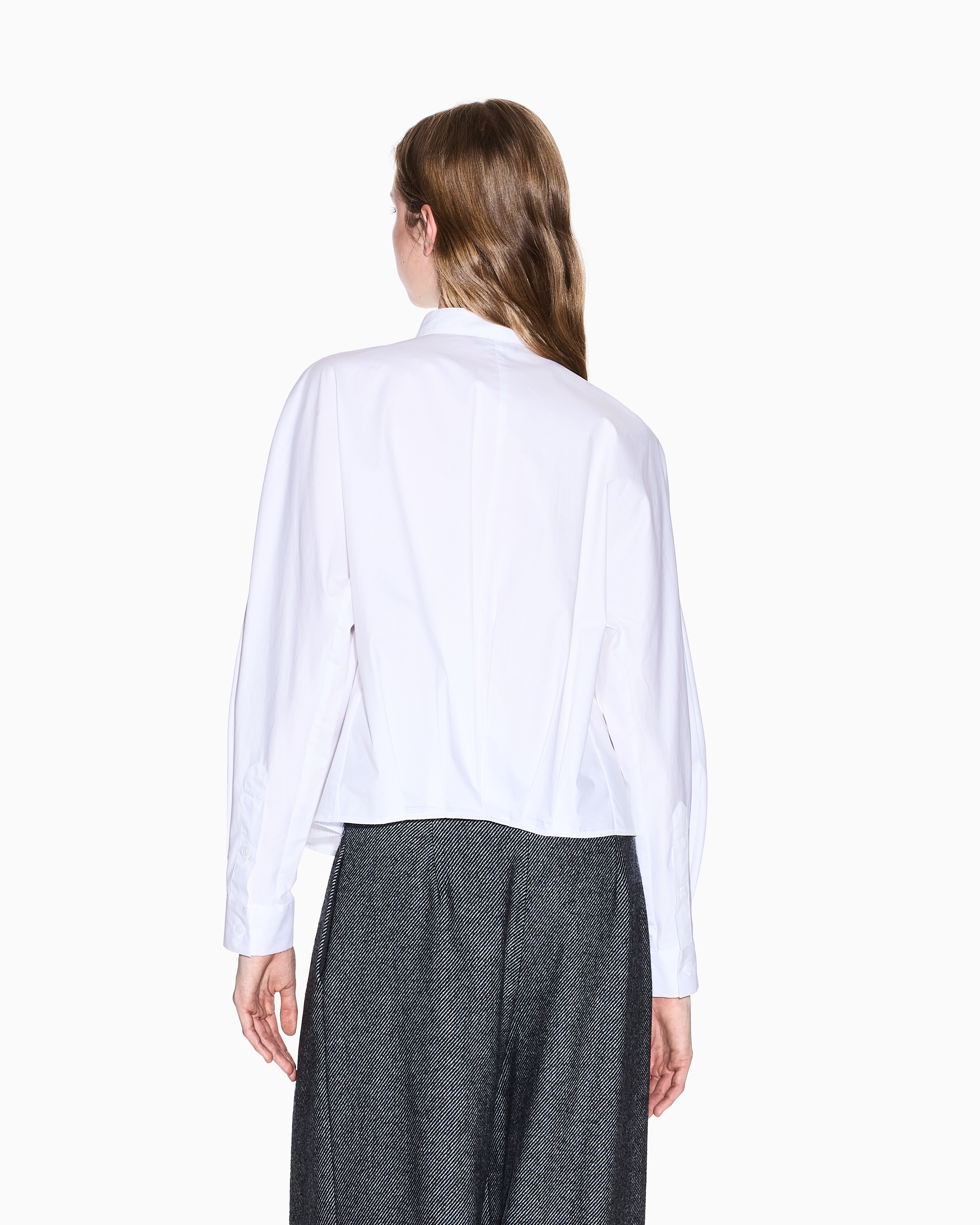 Cropped cotton shirt