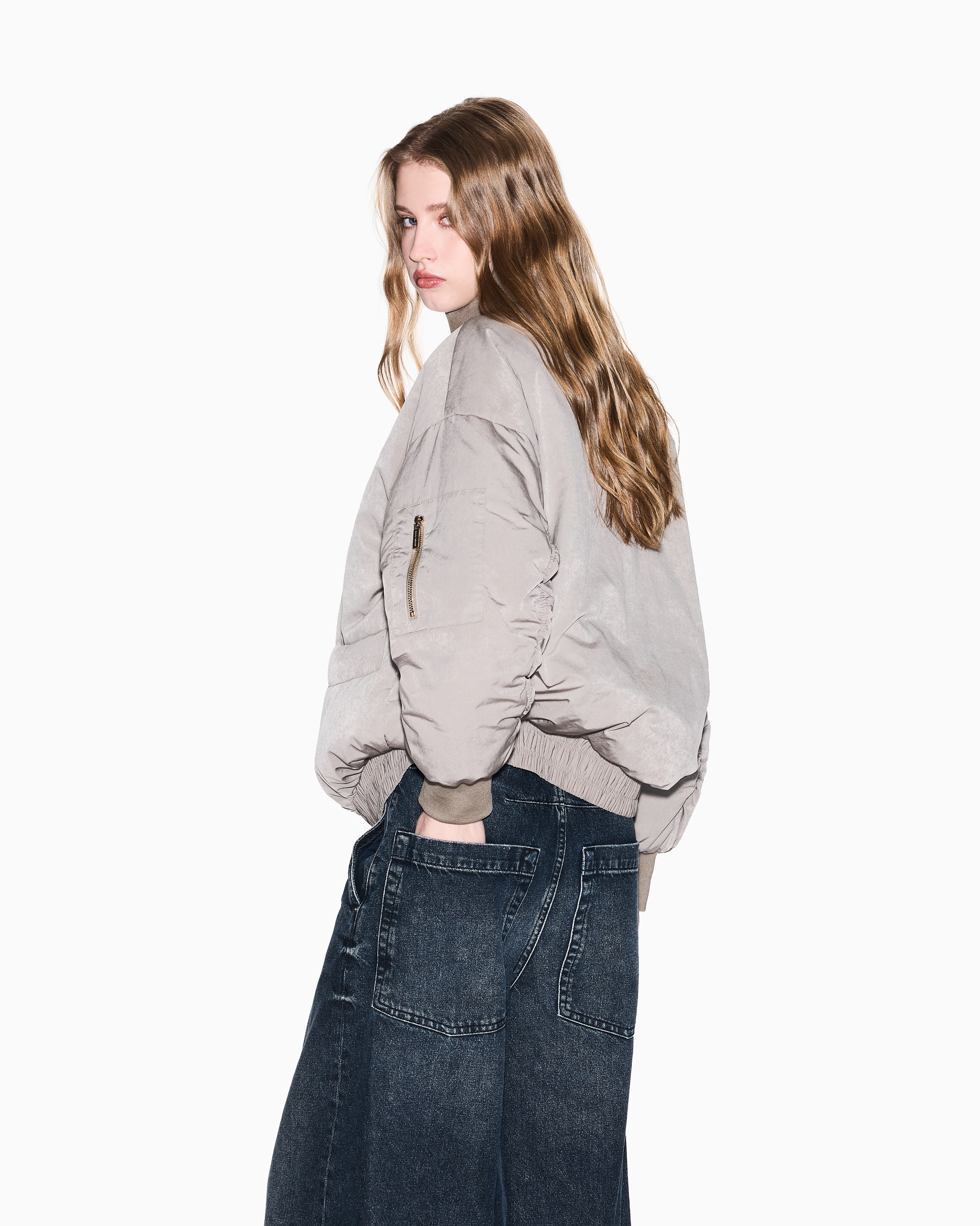 Recycled nylon bomber jacket