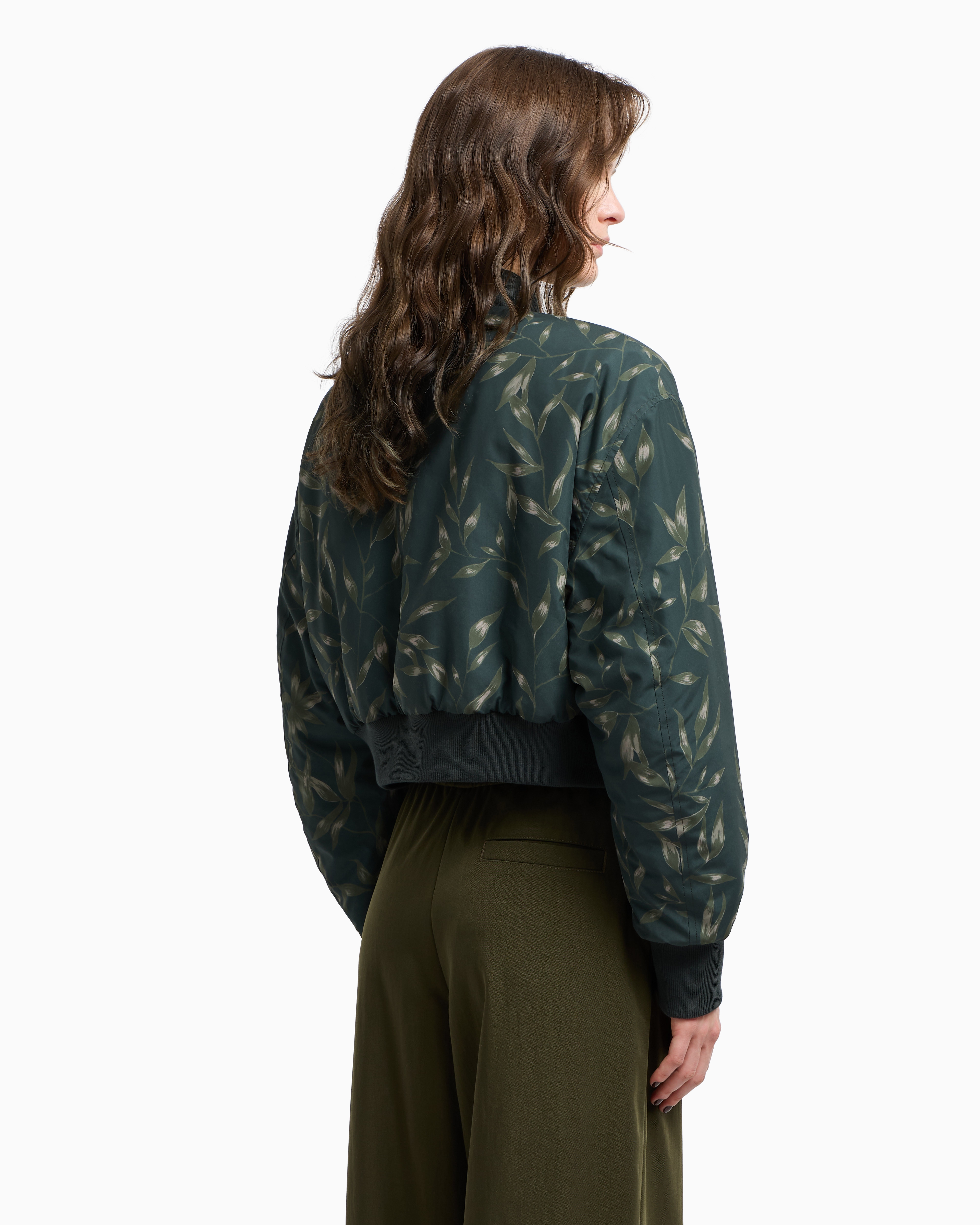 Emporio Armani - New York capsule collection reversible nylon bomber jacket, Woman, Green, Size: