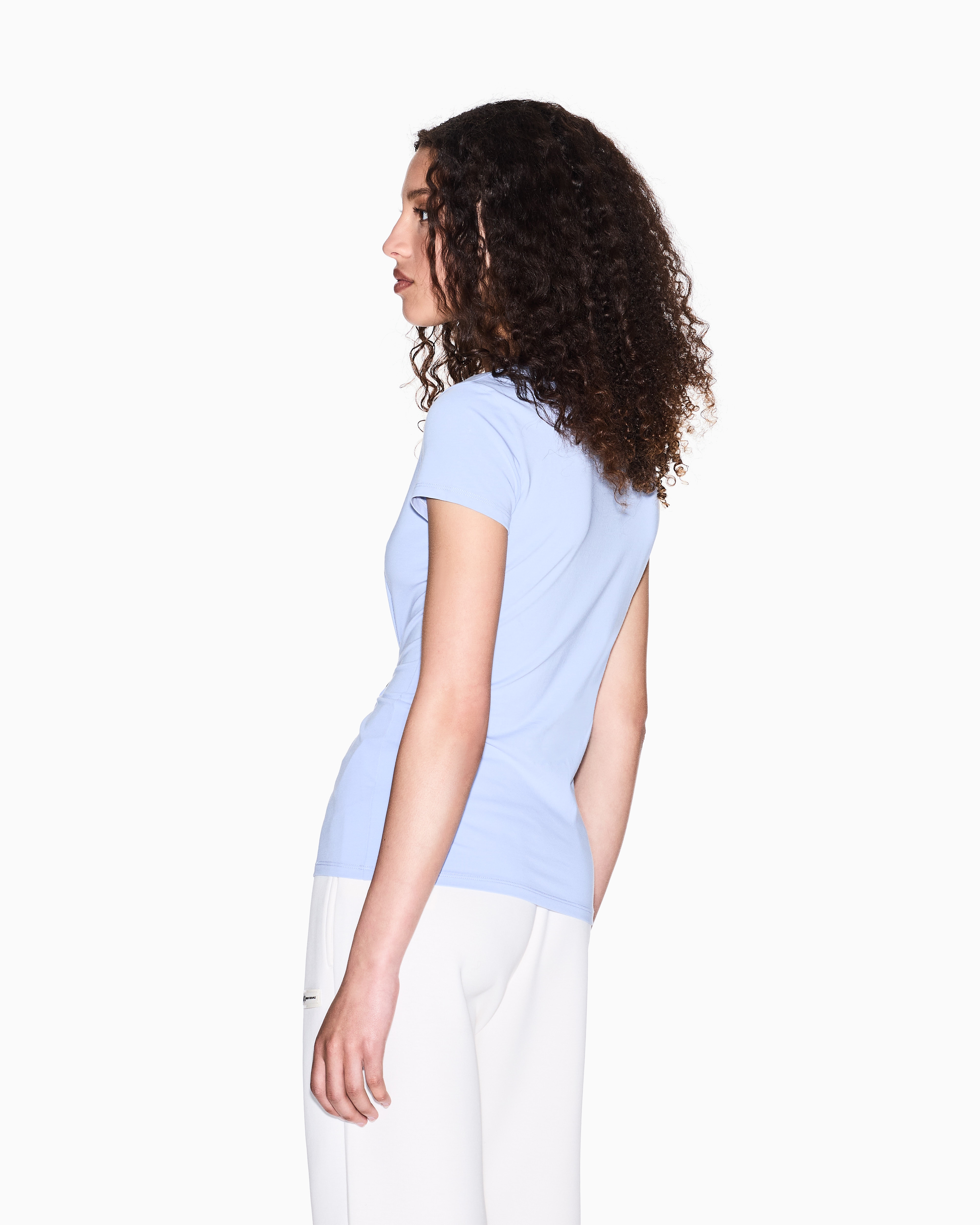 Armani Exchange - Regular fit T-shirt with logo, Woman, Light Blue, Size: