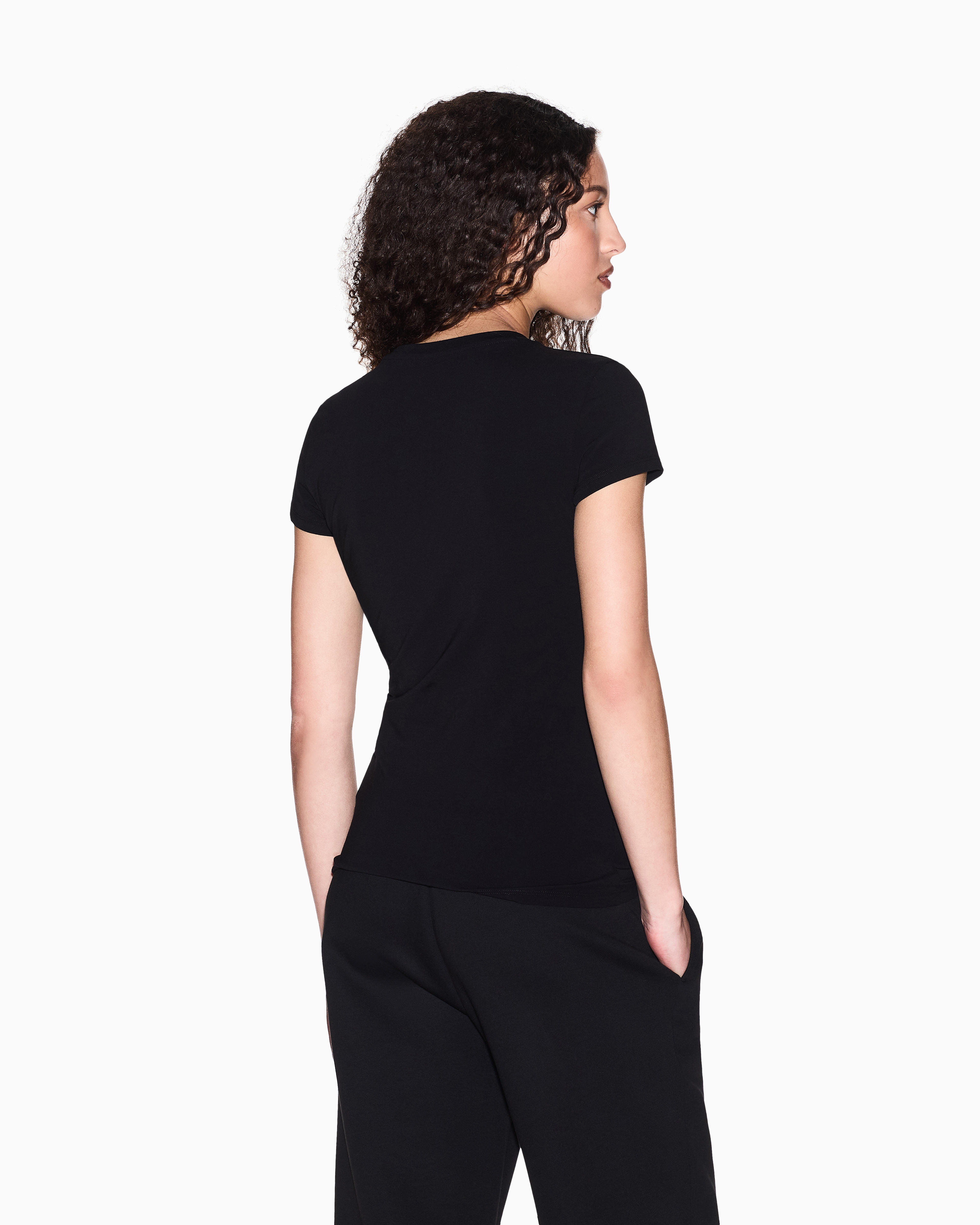 Armani Exchange - Slim Fit T-Shirts, Woman, Black, Size: