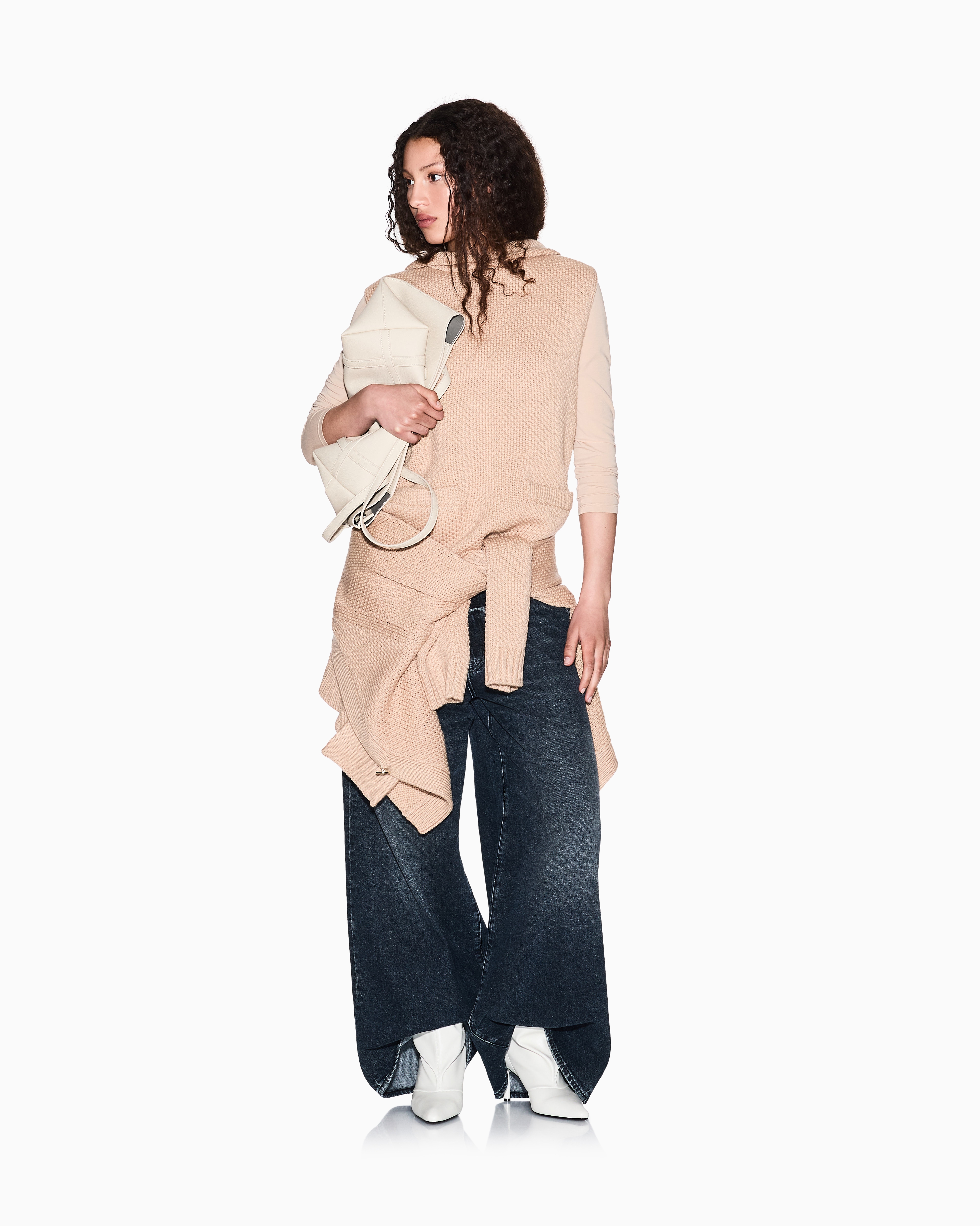 Armani Exchange - Knitted vest, Woman, Camel, Size: