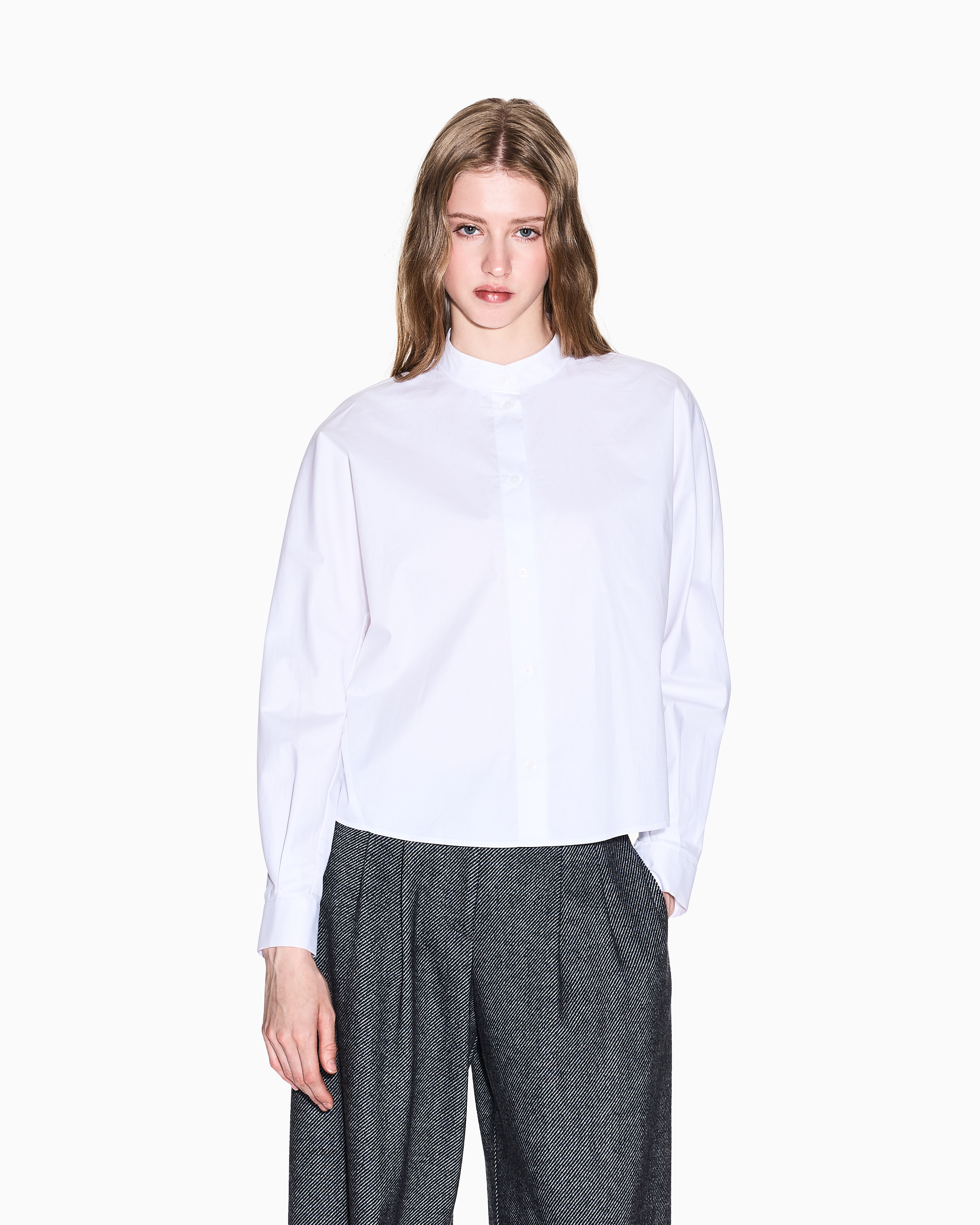 Cropped cotton shirt
