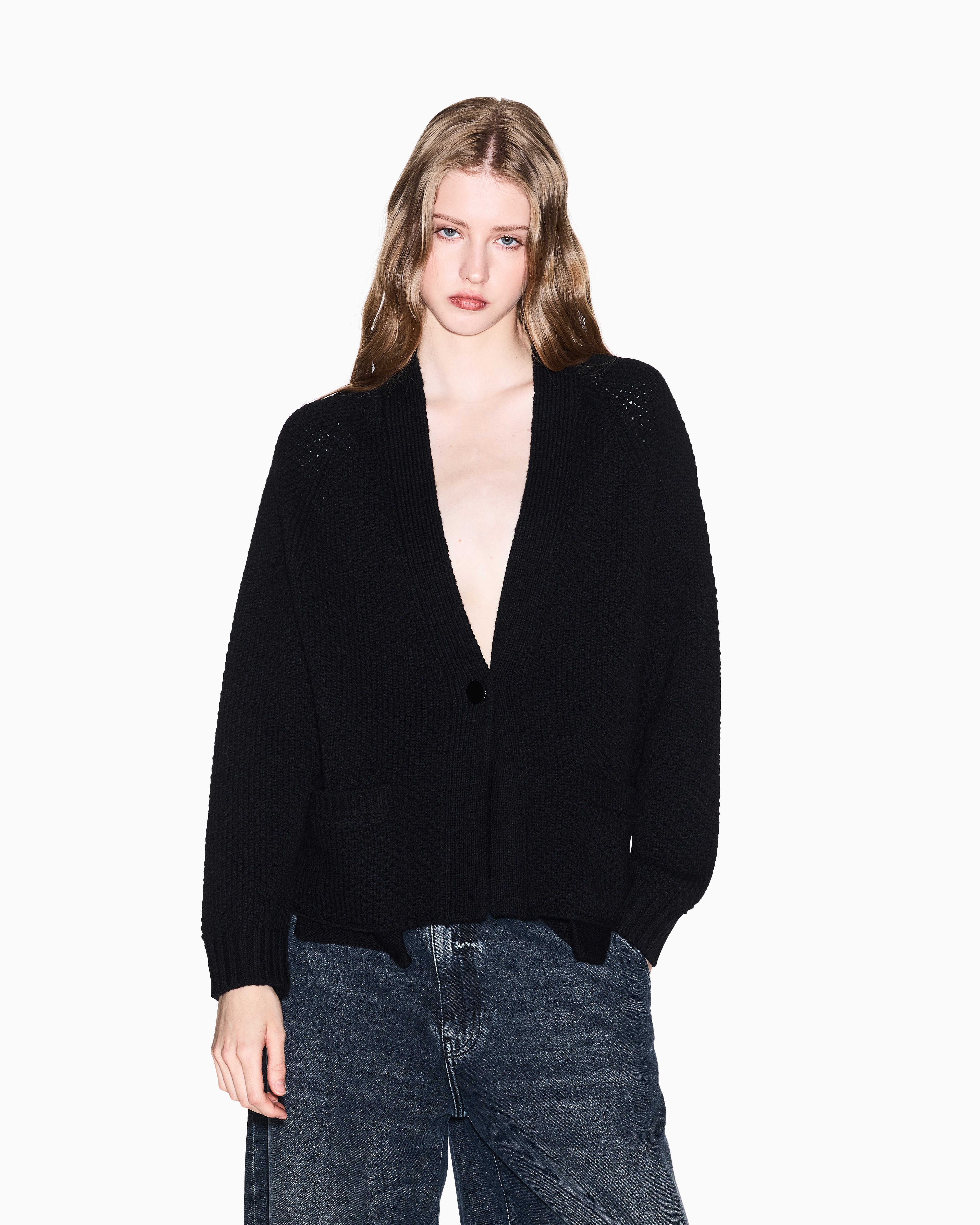Armani Exchange - Cardigans, Woman, Black, Size: