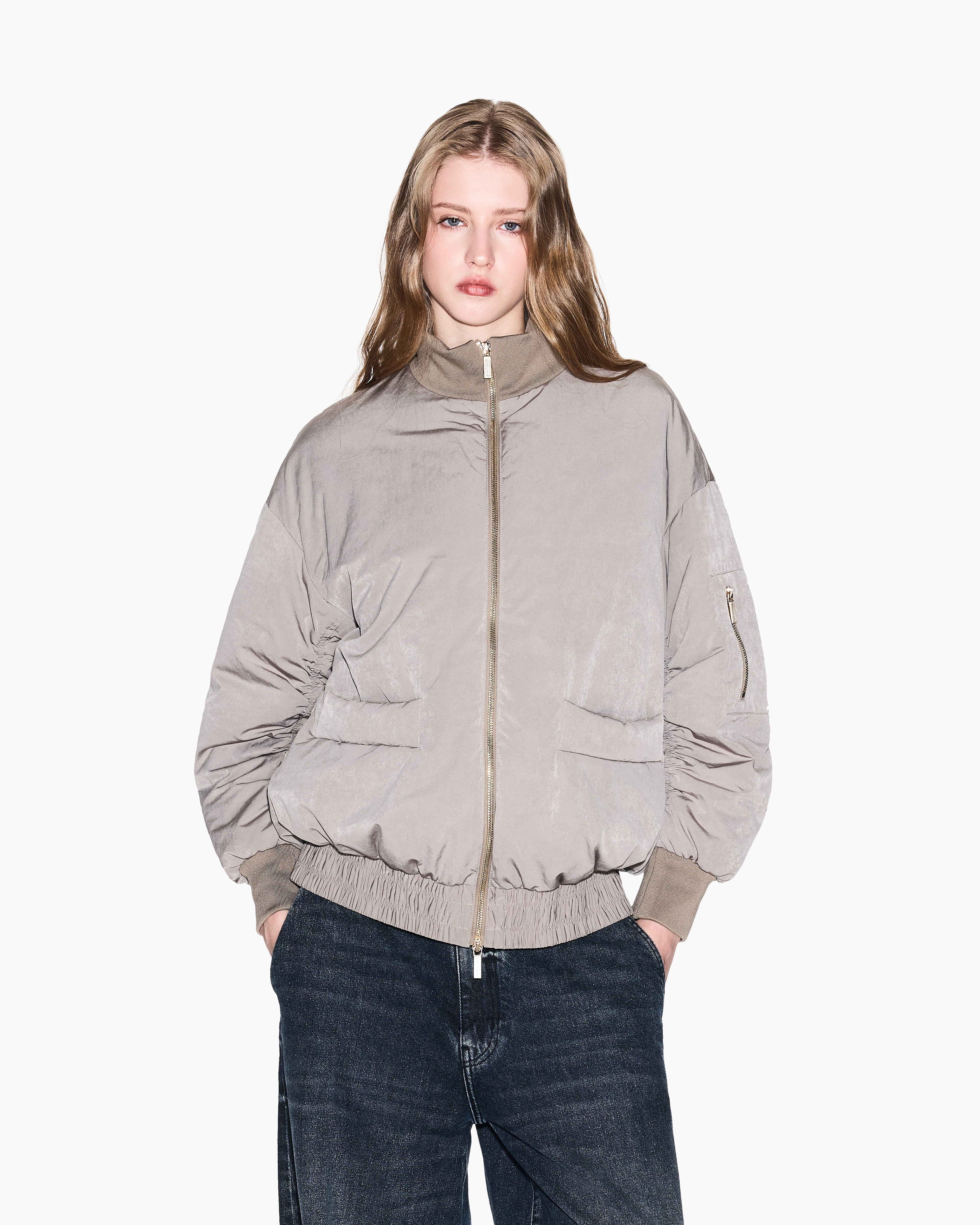 Recycled nylon bomber jacket