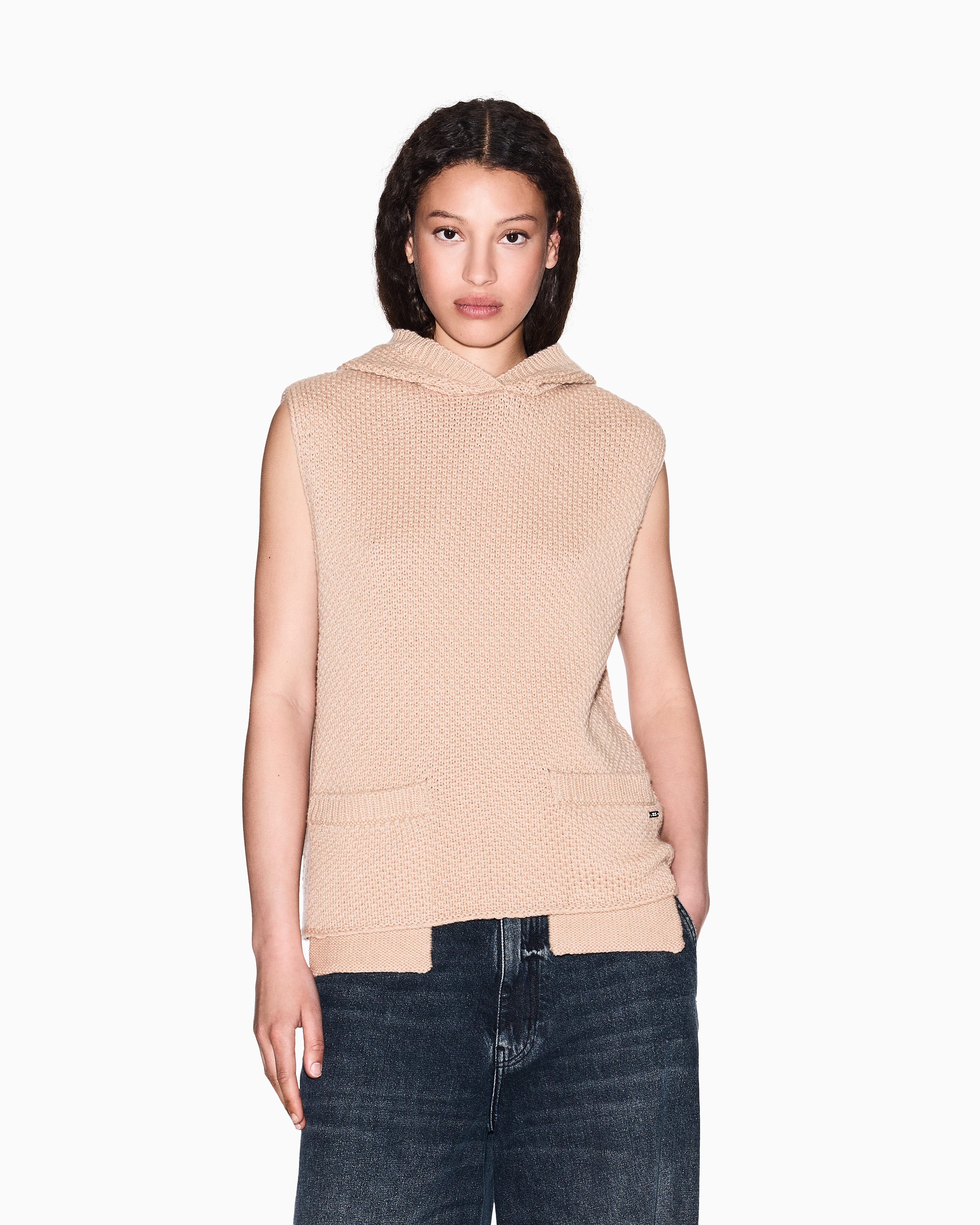 Armani Exchange - Knitted vest, Woman, Camel, Size: