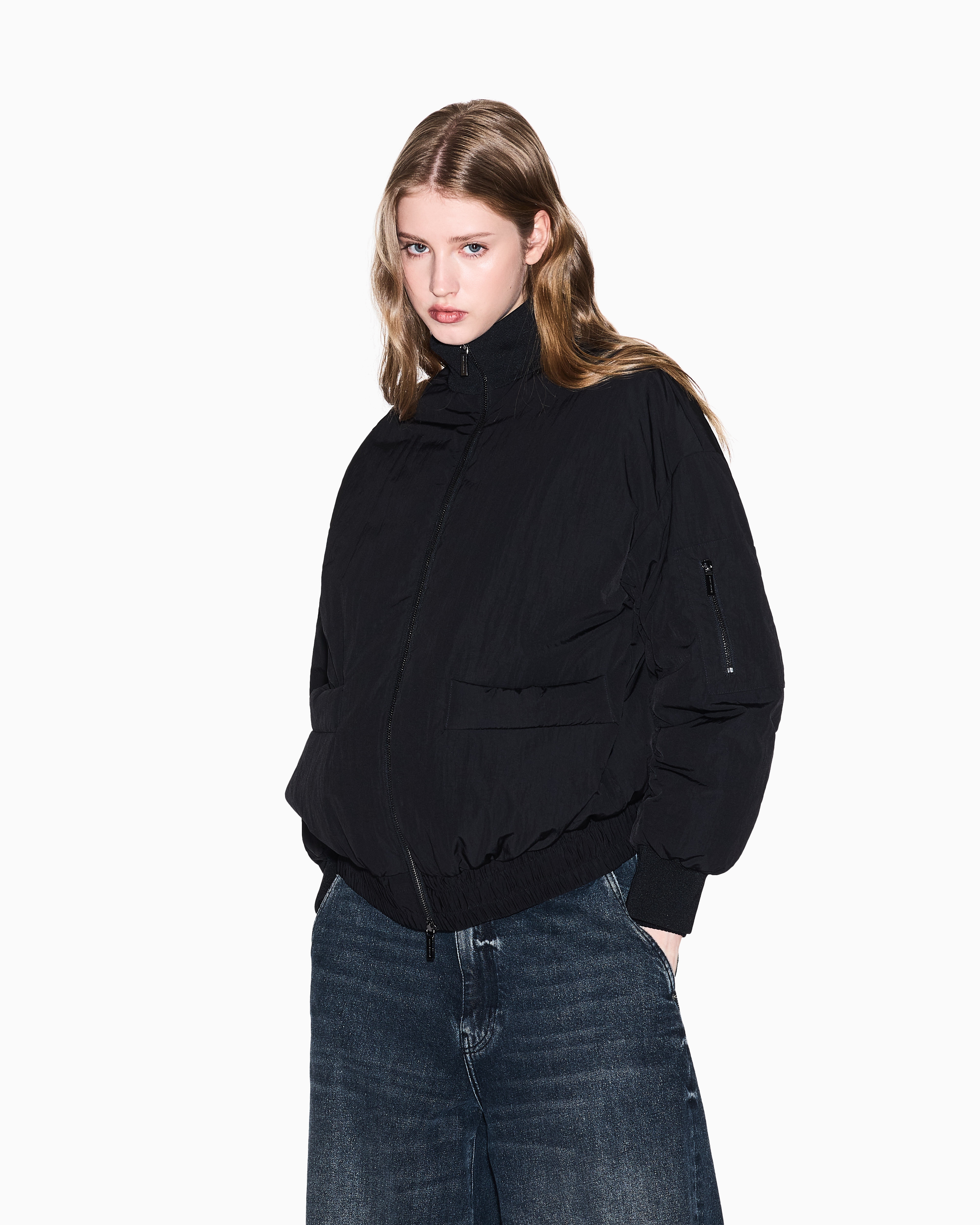 Recycled nylon bomber jacket