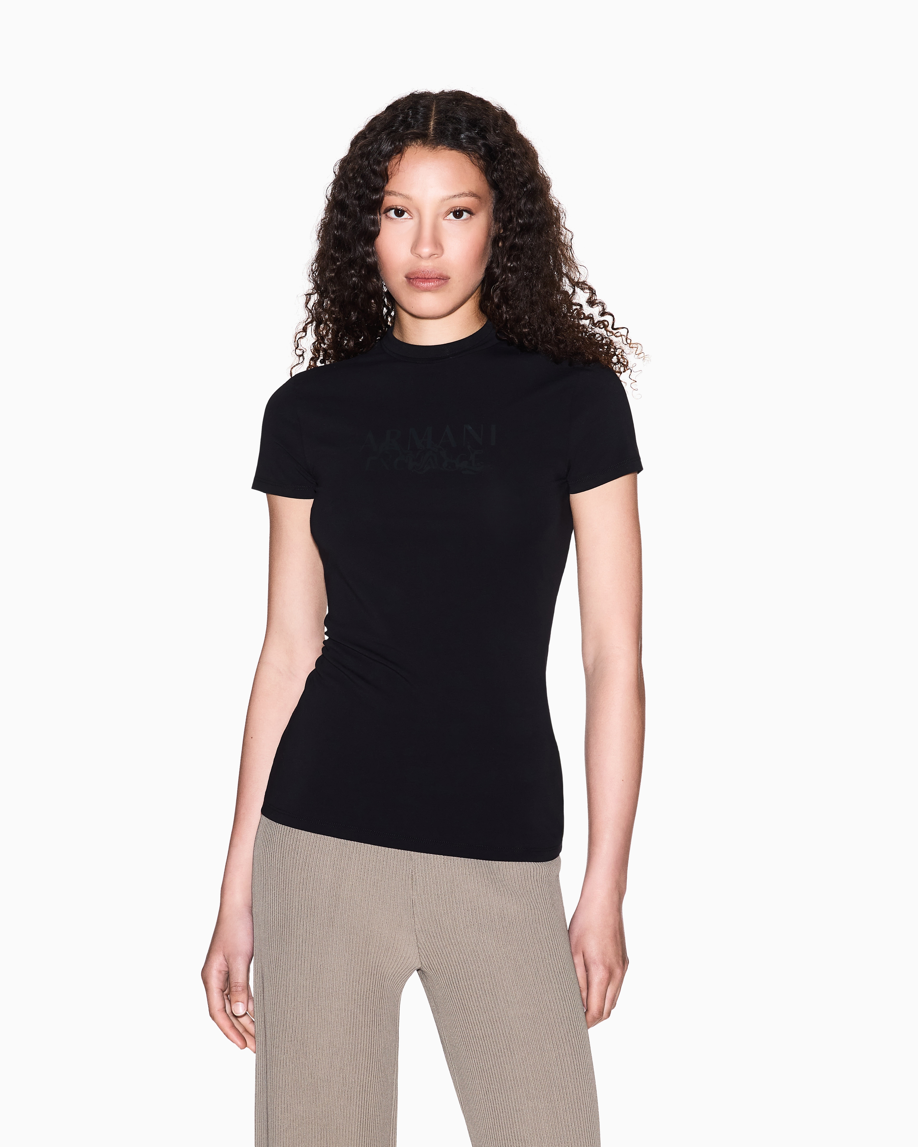 Regular fit T-shirt with tone-on-tone logo