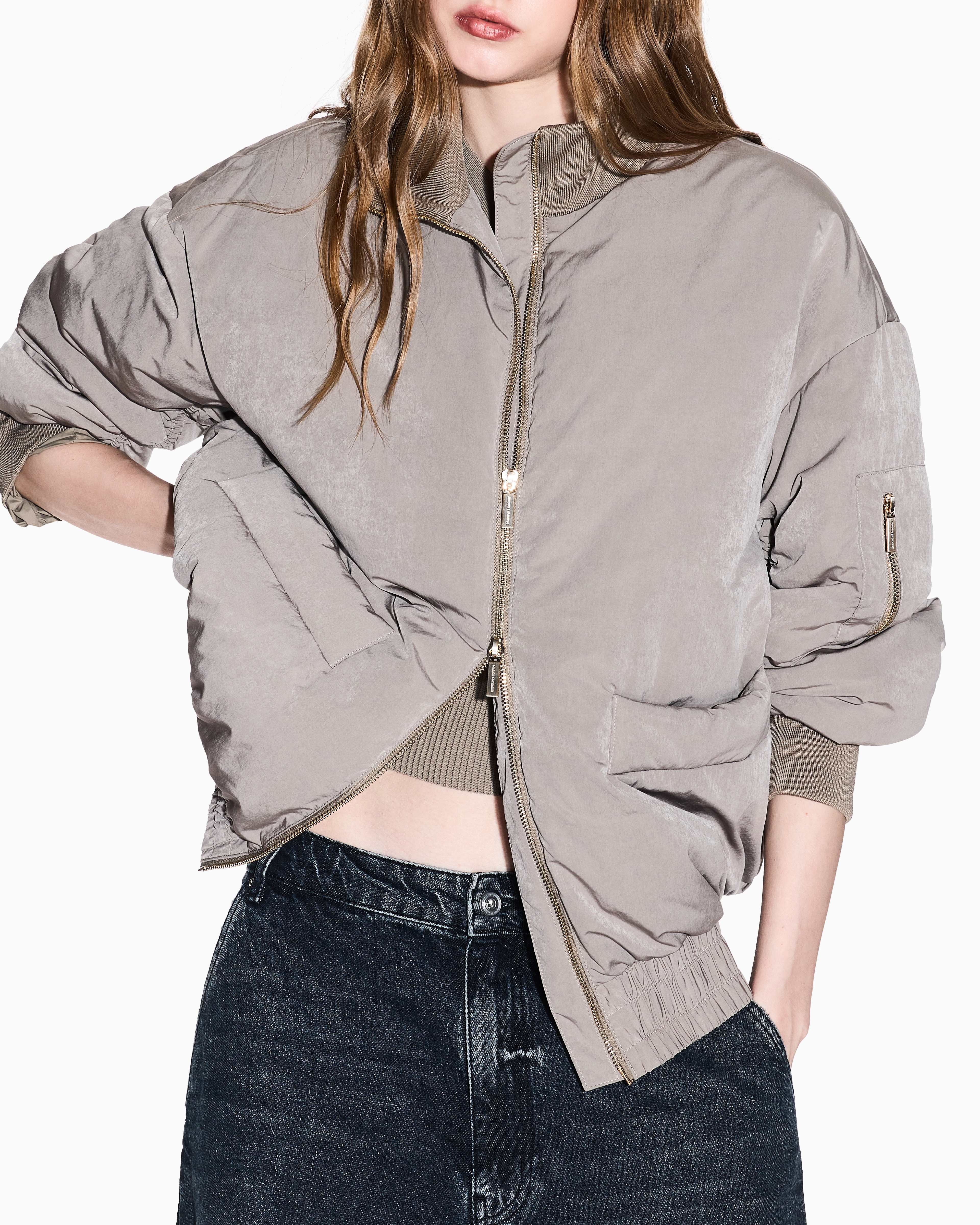 Recycled nylon bomber jacket