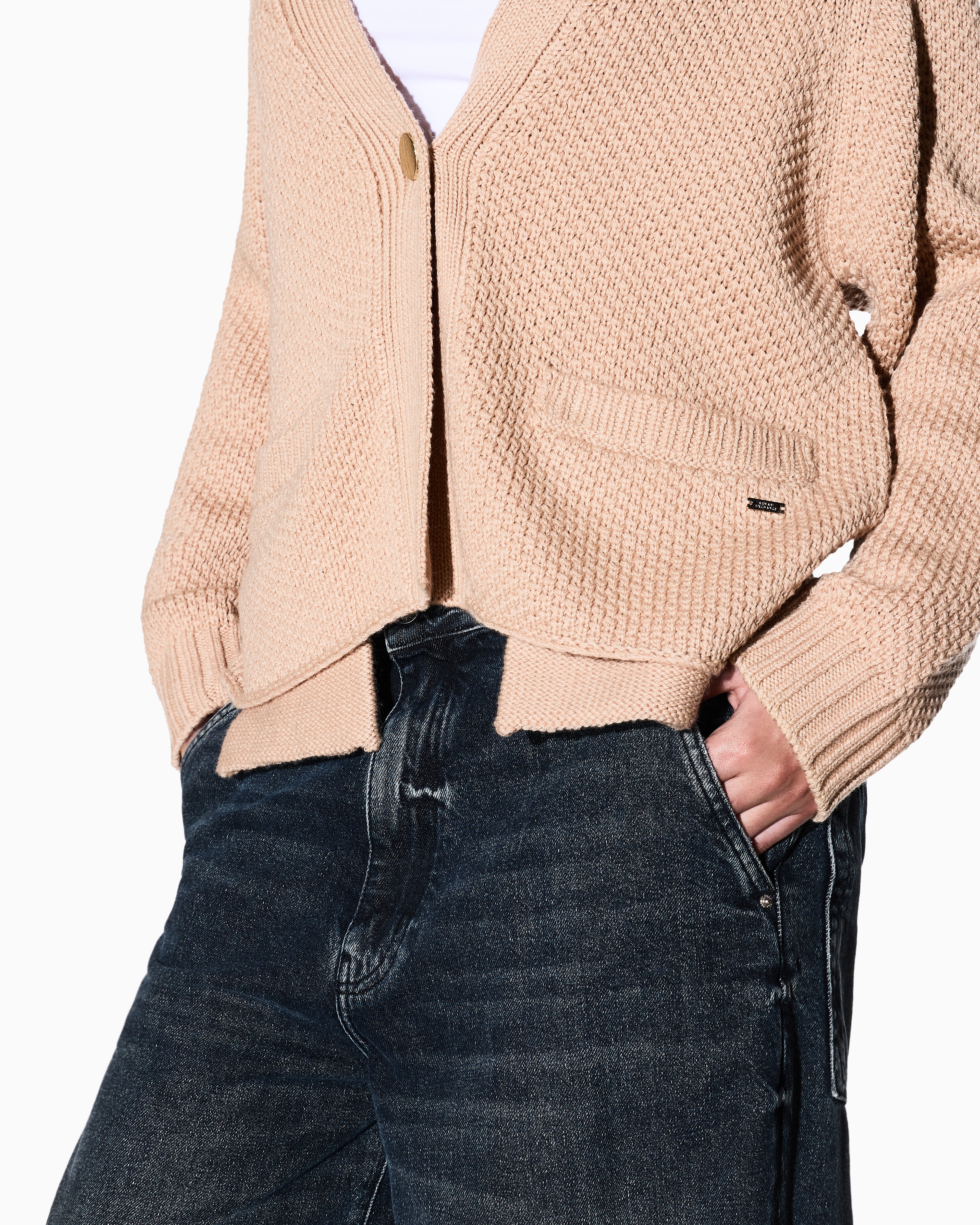 Armani Exchange - Cardigans, Woman, Camel, Size: