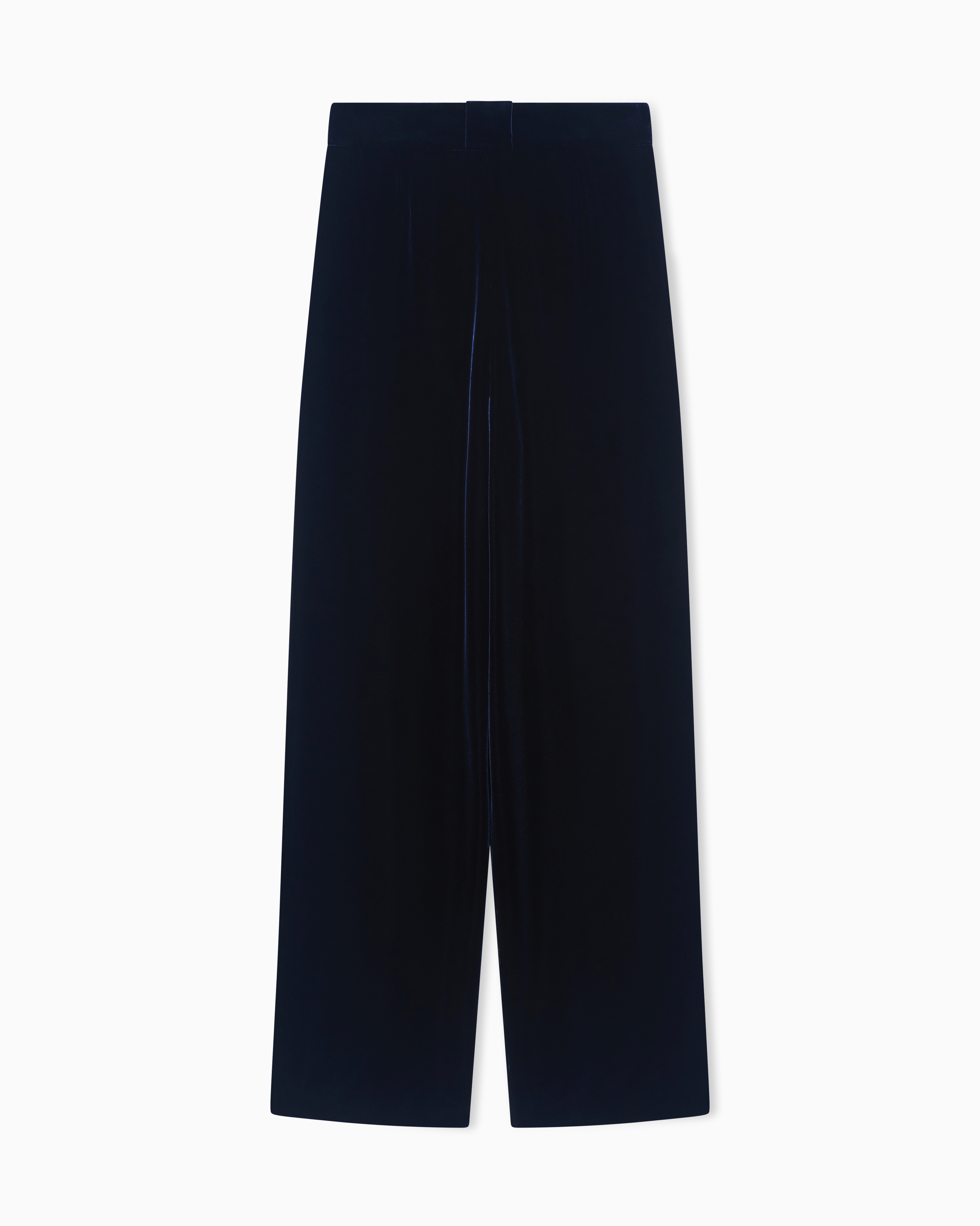 Giorgio Armani Double-darted Velvet Trousers In Blue
