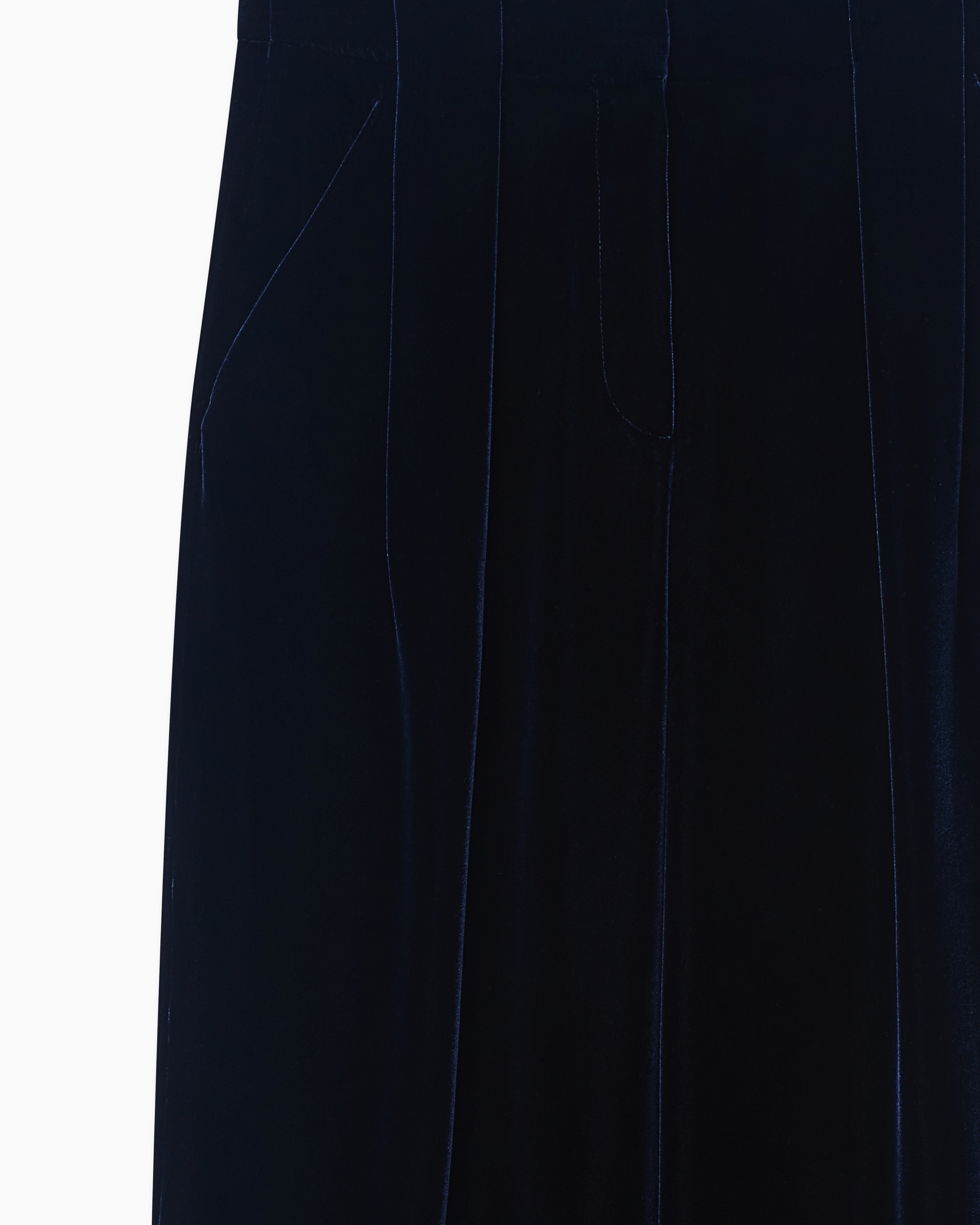 Giorgio Armani Double-darted Velvet Trousers In Blue