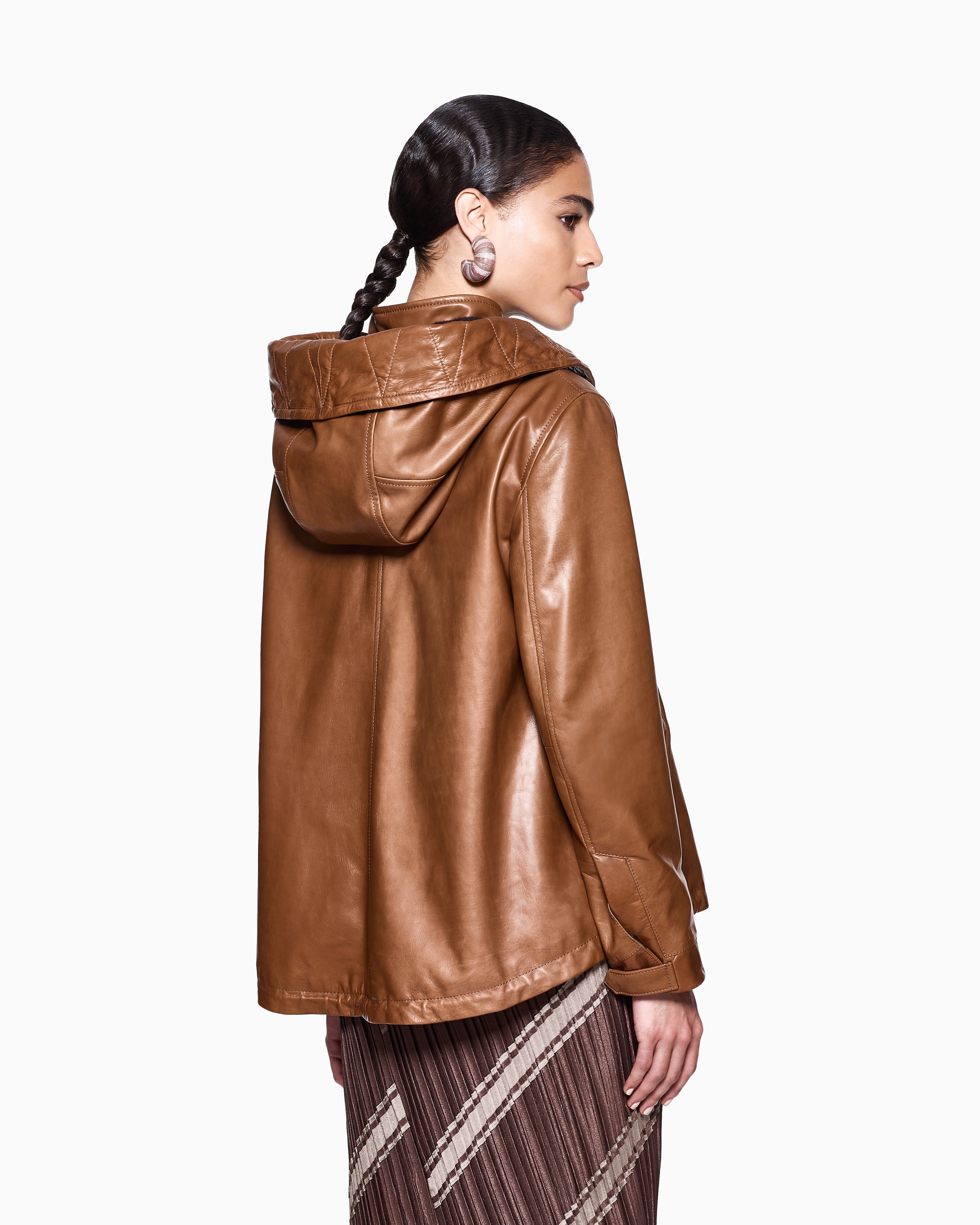 GIORGIO ARMANI レザーブルゾン　M Giorgio Armani ファーカラー レザージャケット | ブラック | FARFETCH JP