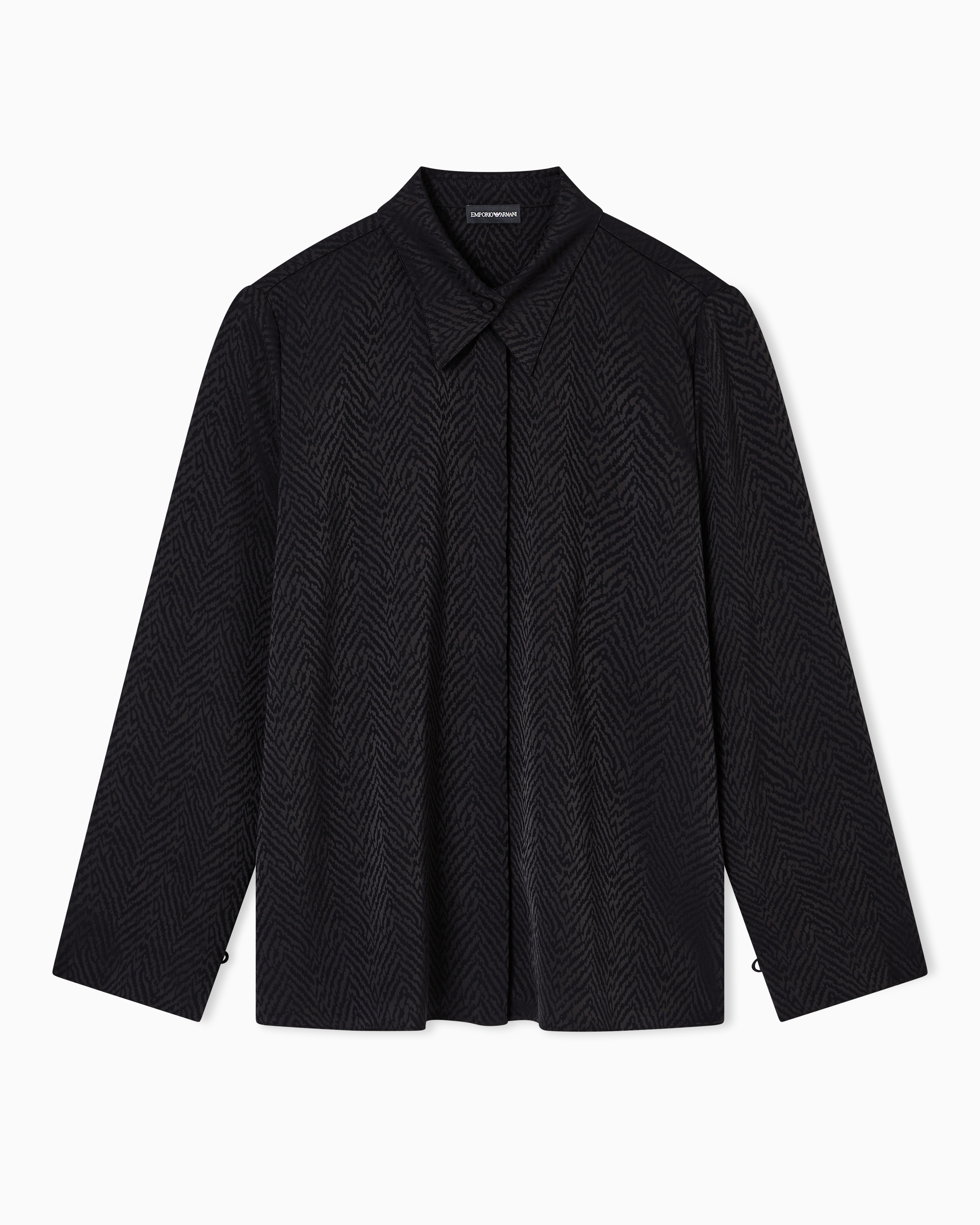 Emporio Armani - Shirt with chevron motif print, Woman, Black, Size: