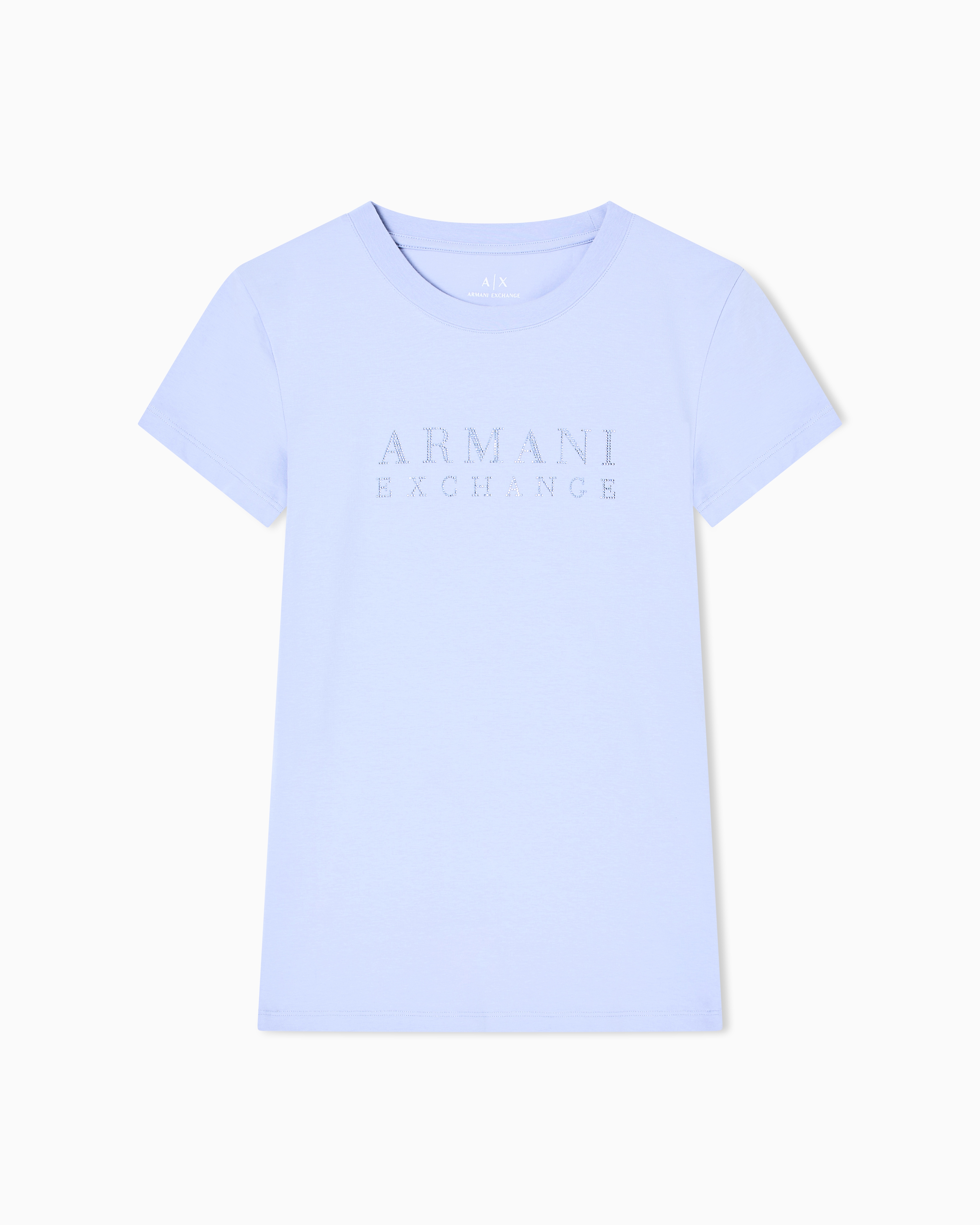 Armani Exchange - Slim Fit T-Shirts, Woman, Light Blue, Size: